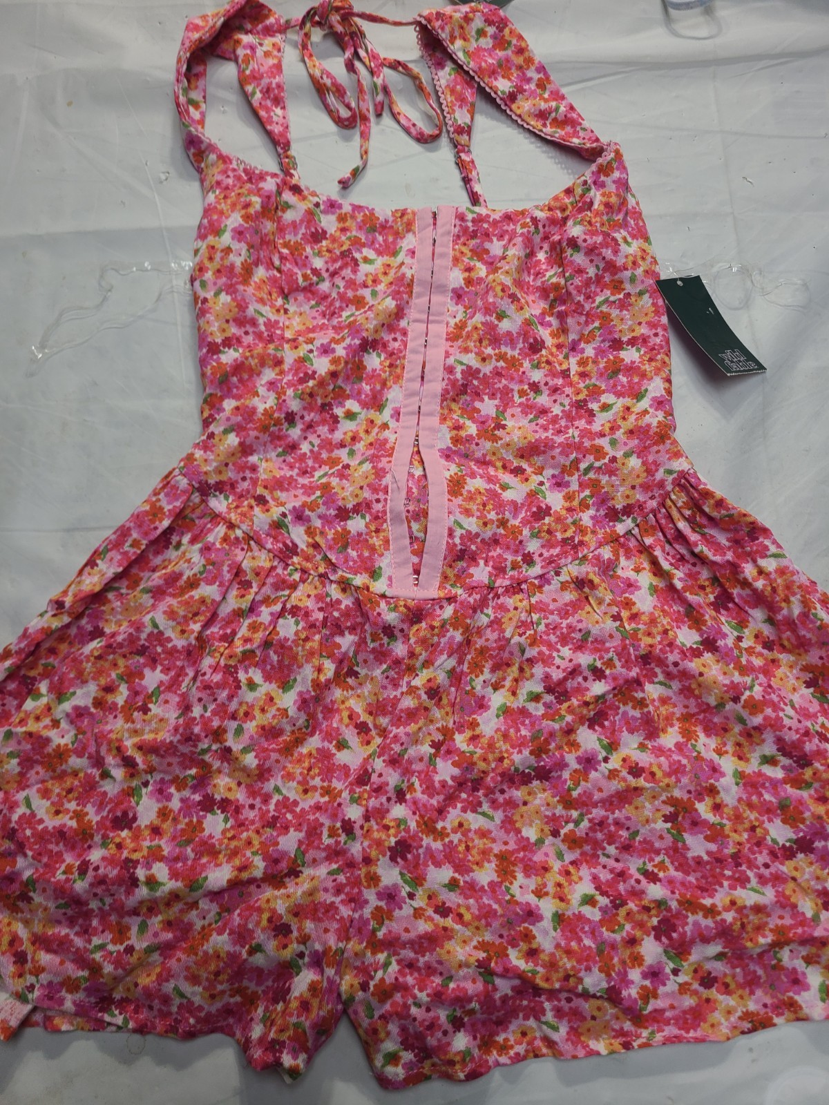 Women’s Hook and Eye Romper WildFable Pink Floral Size XS