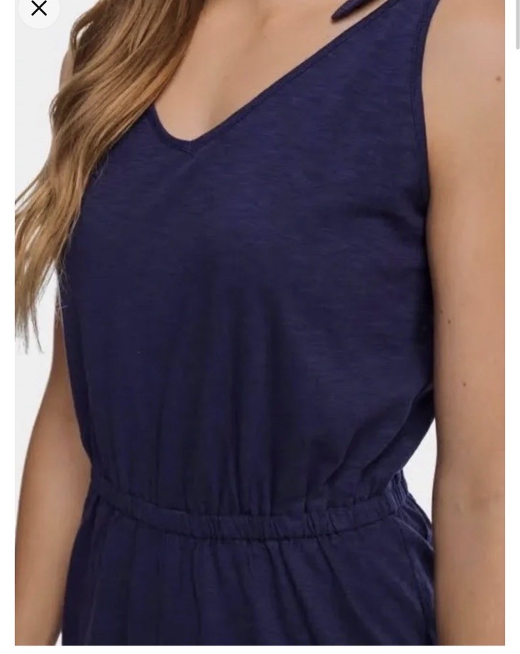 Southern Tide Women’s Tillie Navy Sunfarer Tie Shoulder Romper Size Small New