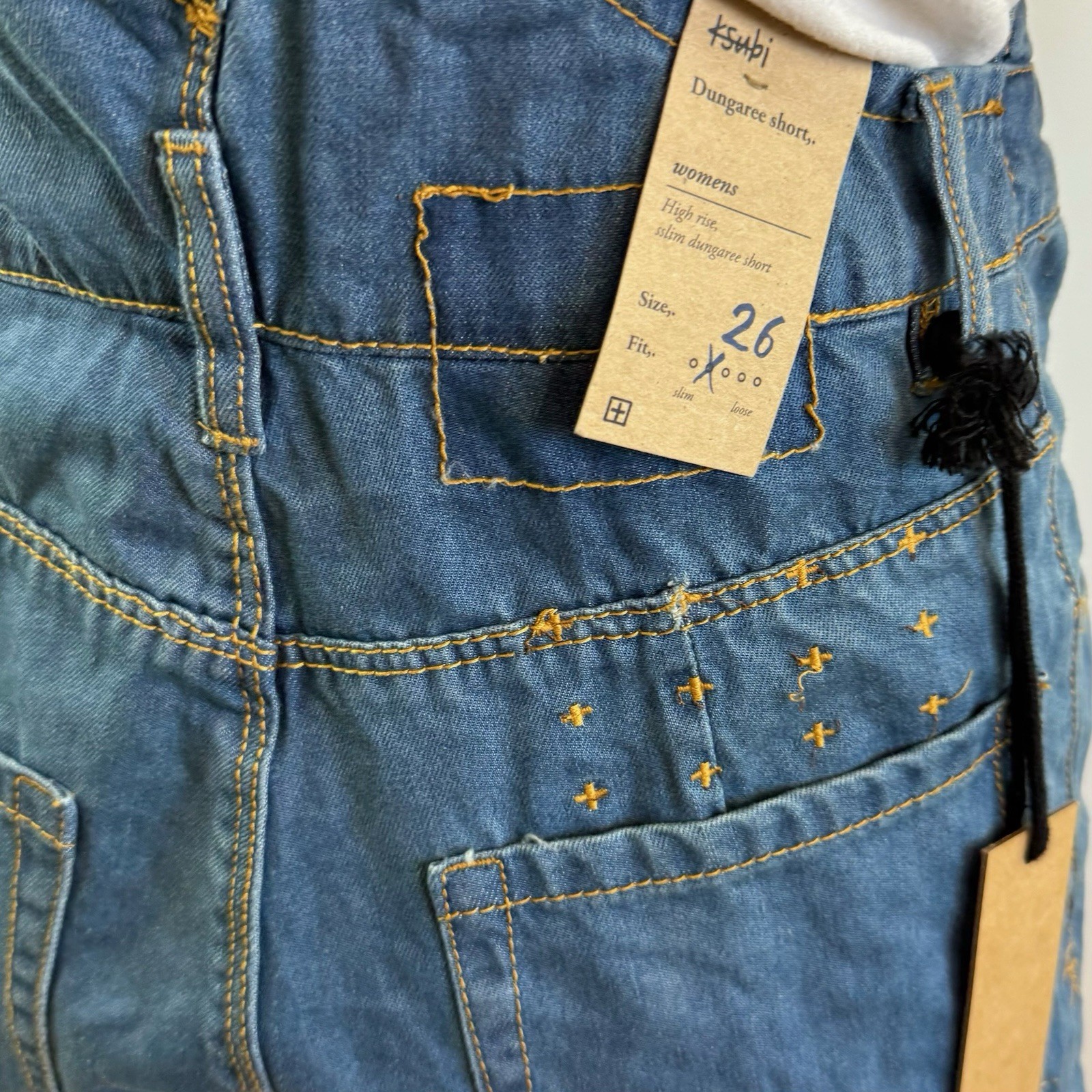 Ksubi Size 26 8 Aus Blue Denim Mikey Short Dungarees Overalls Aus Designer NWT