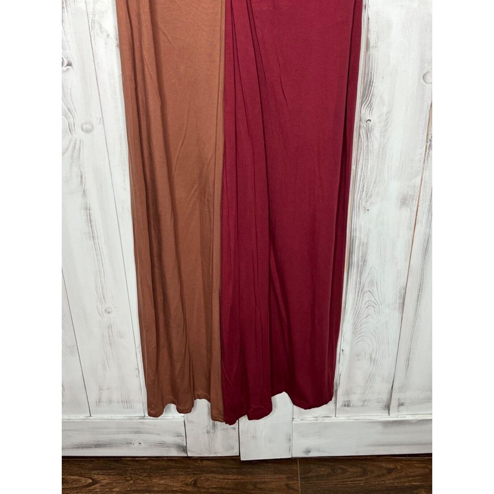 NWOT Anthropologie A+ Red Brown Colorblock Twist front Jumpsuit Plus Size 1X