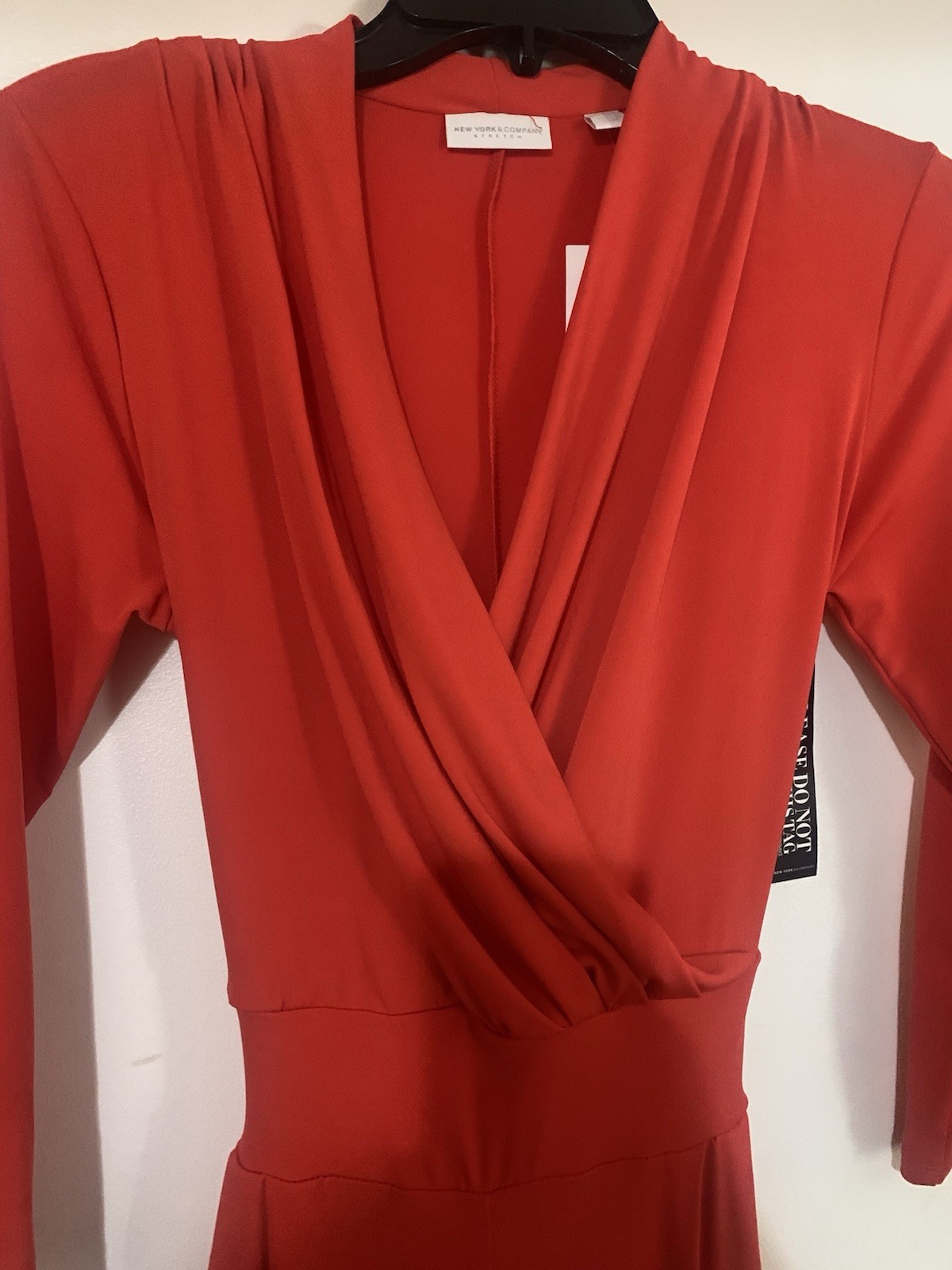 Red New York and Company wrap style jumpsuit size extra small