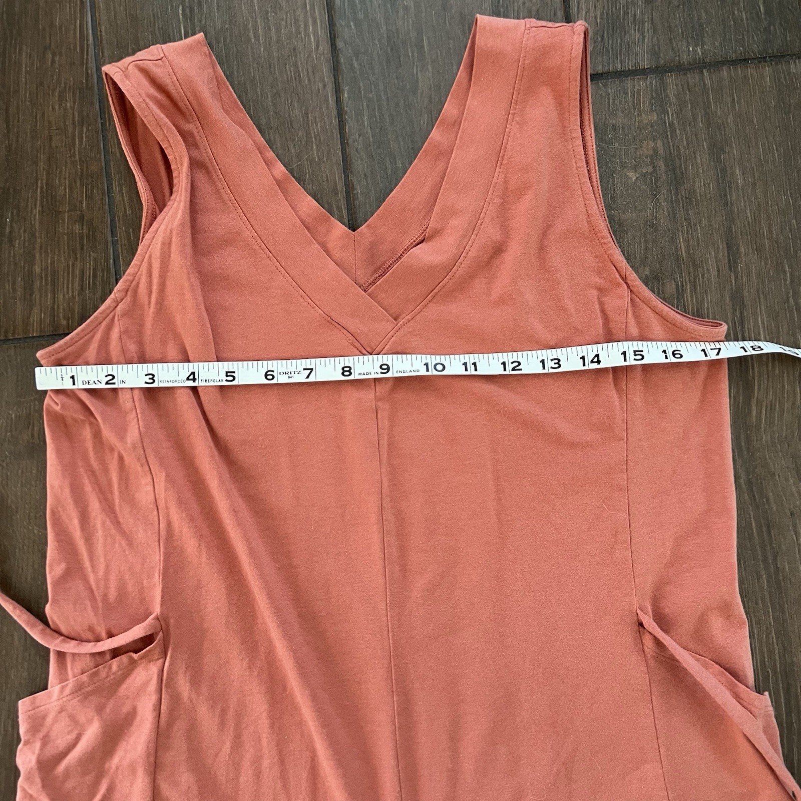 Any Body Cozy Jersey Knit Sleeveless Jumpsuit size Medium Spiced Coral Wide Leg