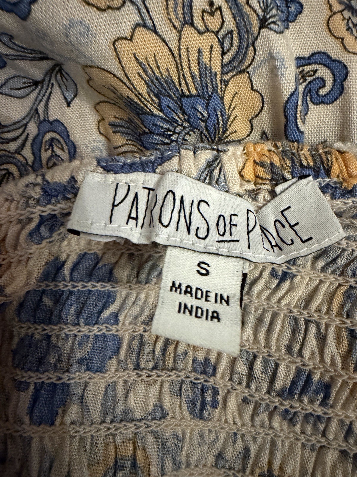 Patrons Of Peace Jumpsuit S Floral Blue Yellow Girlcore Boho Hippie Trendy Chic