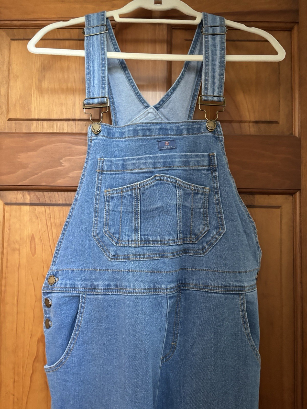 Hisea Women’s Size M Blue Denim Bib Overalls