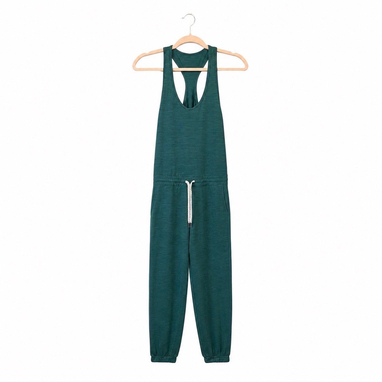 Vuori Lux Performance Green Racer back Sleeveless Jumpsuit Women Size Small