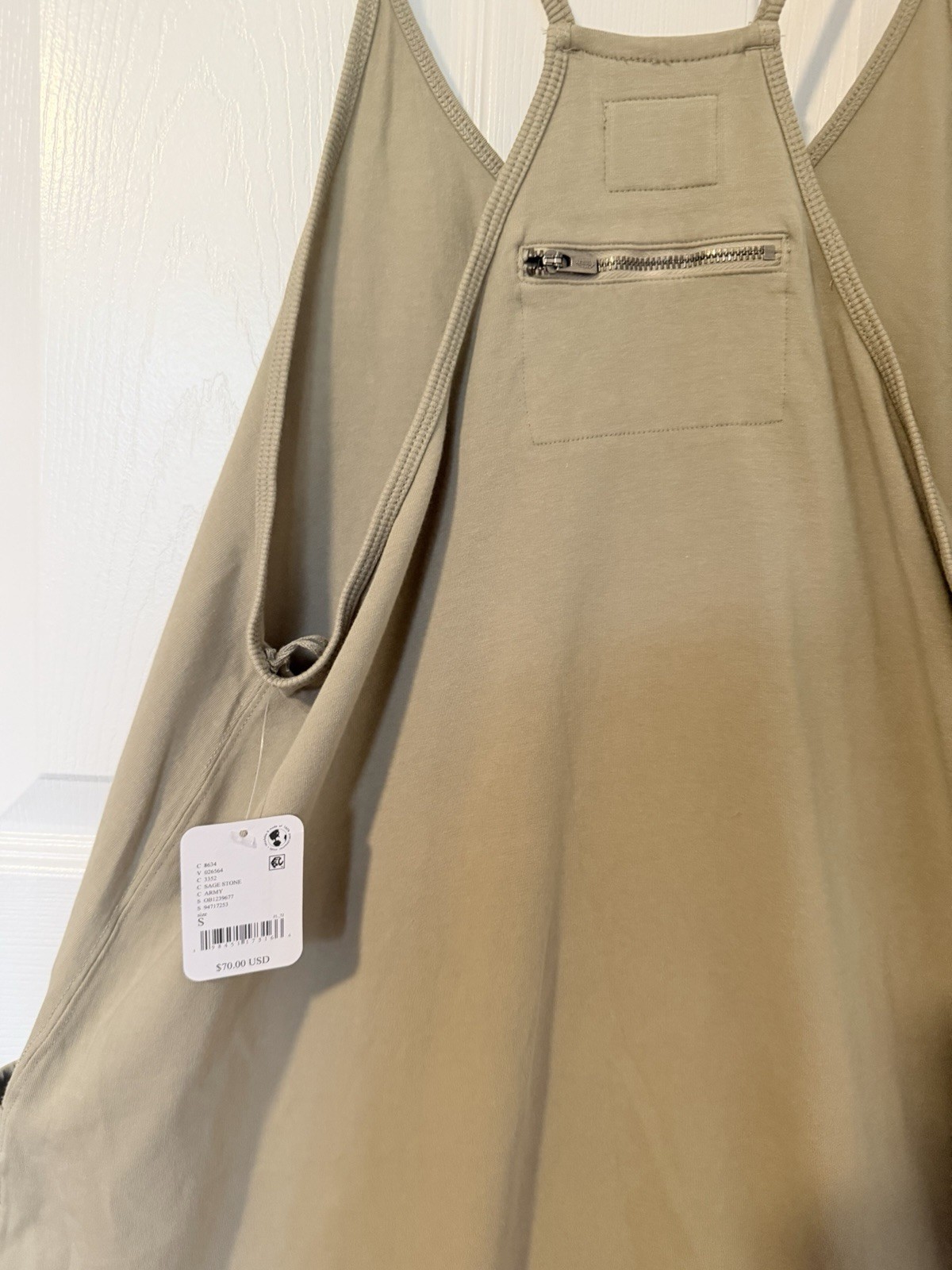 Free People FP Movement Women’s Size S Hot Shot Jumpsuit Sage Stone Color NWT