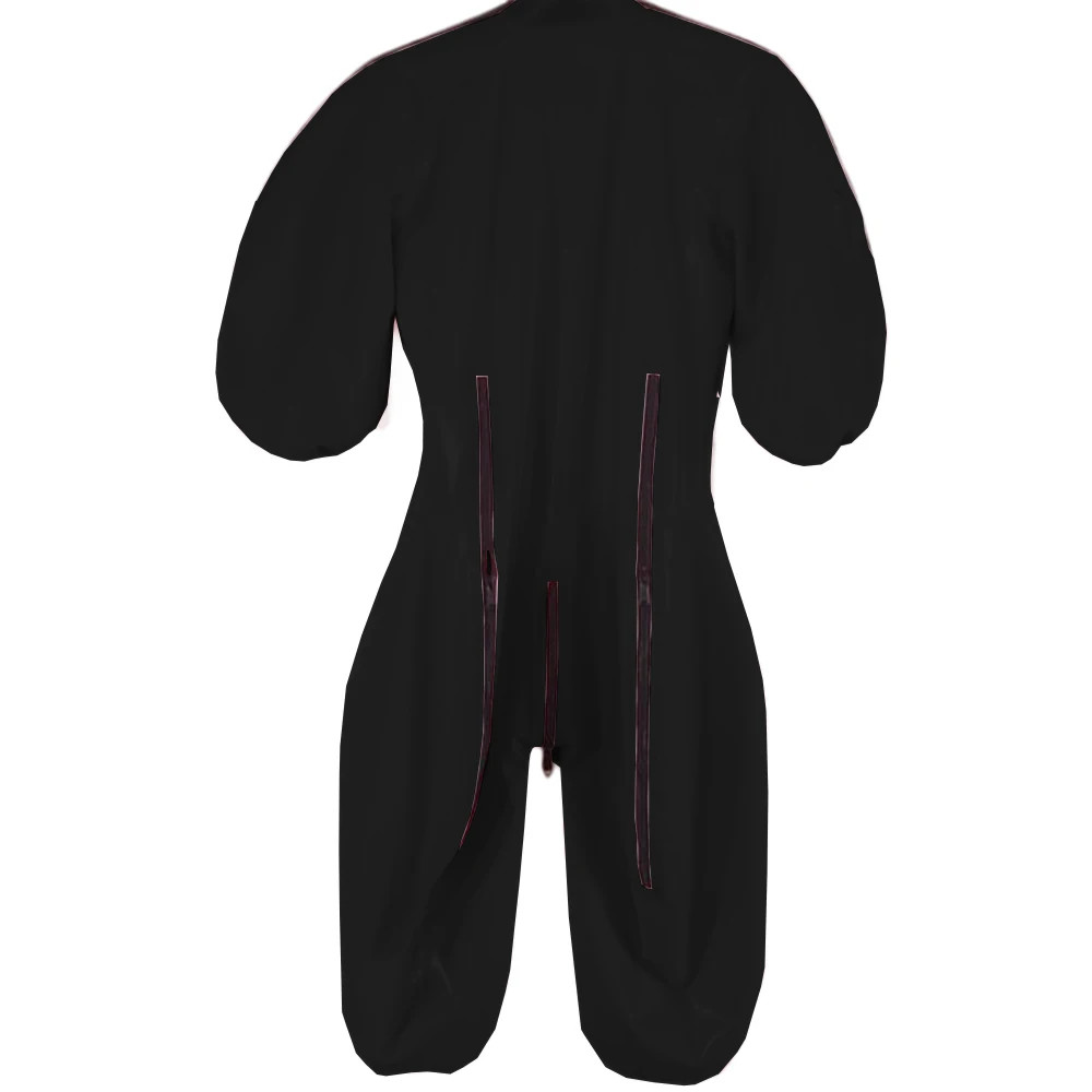 PVC Leather Bodysuit Men Full Body Cover Jumpsuits Open Crotch Zipper Catsuit