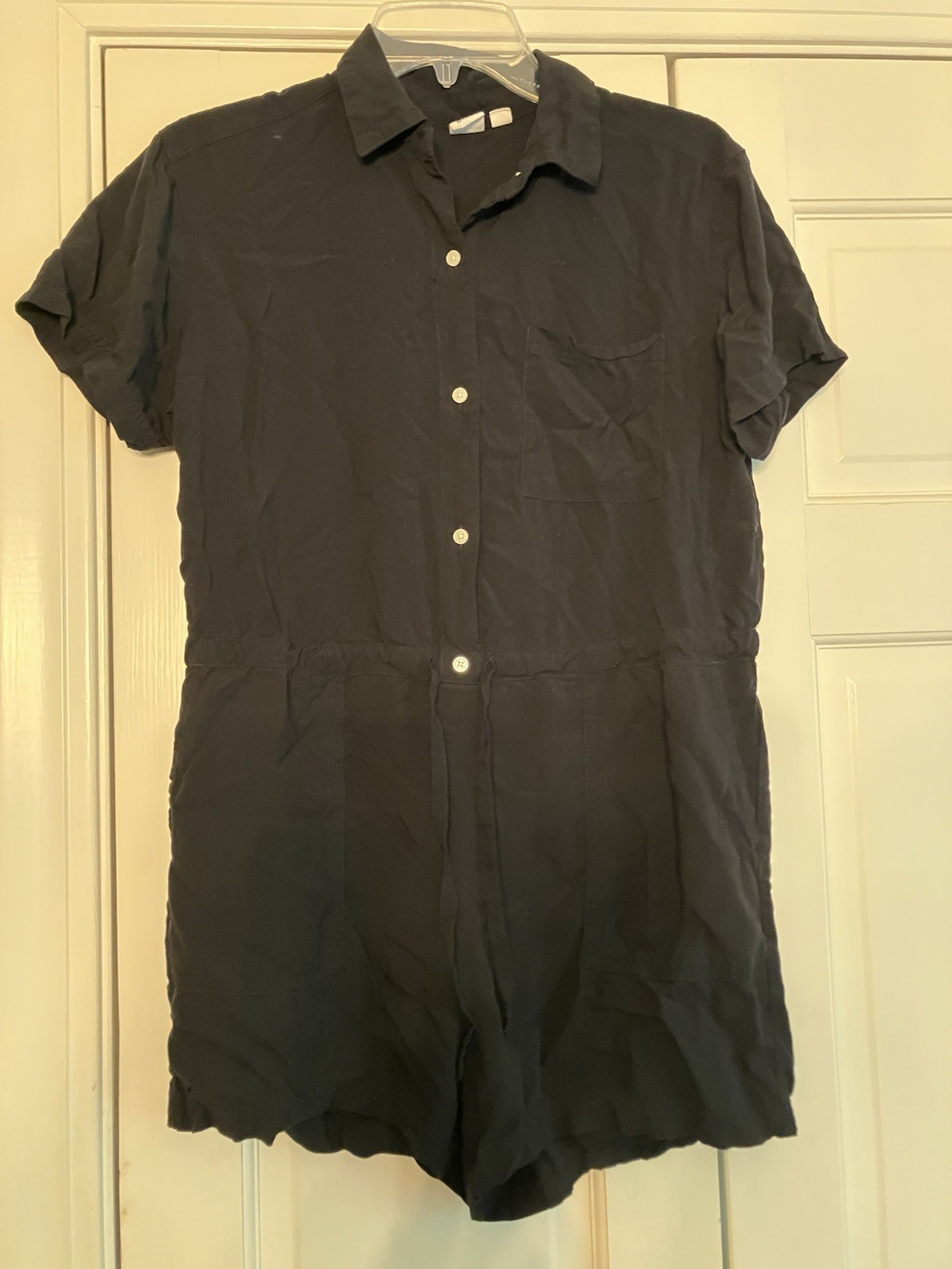Gap Women’s Utility Romper Size XS True Black 100% Rayon