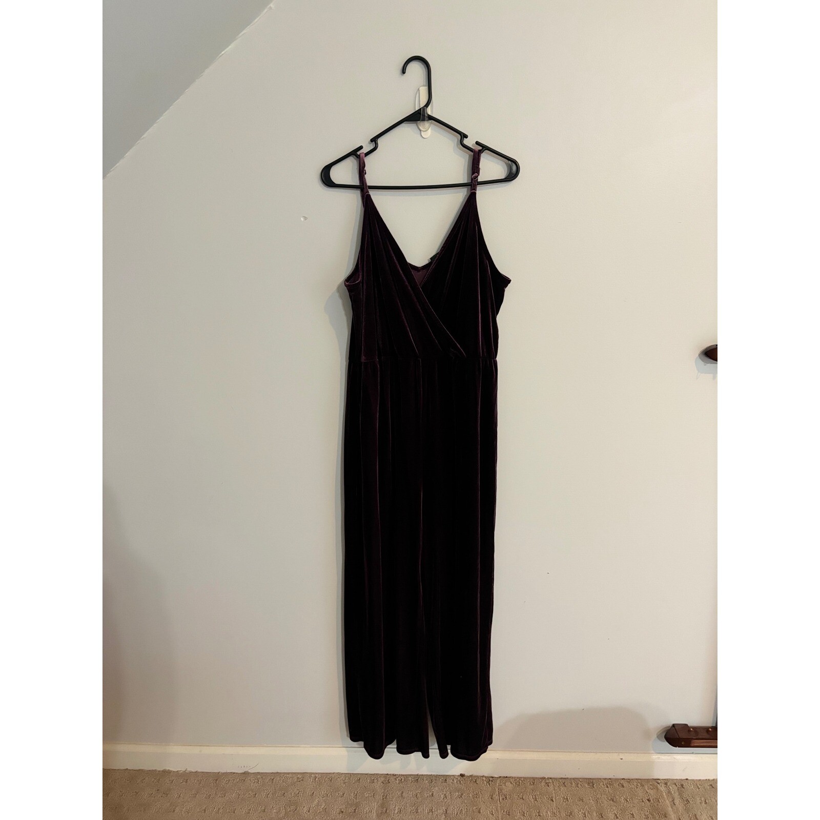 Wild Fable Velvet Jumpsuit Sleeveless Party Casual Elegant Purple L