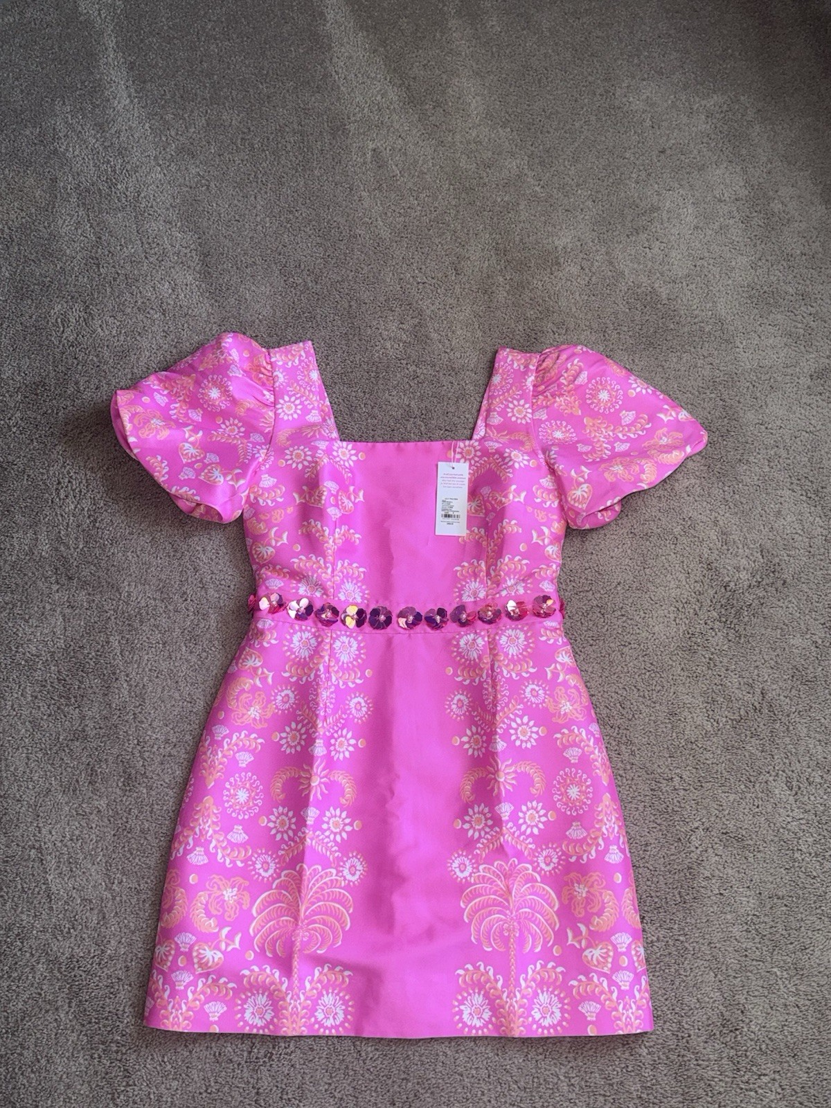 Lilly Pulitzer NWT Size Cohen Skirted Romper Sunkissed Pink Breezy Palm Engineer