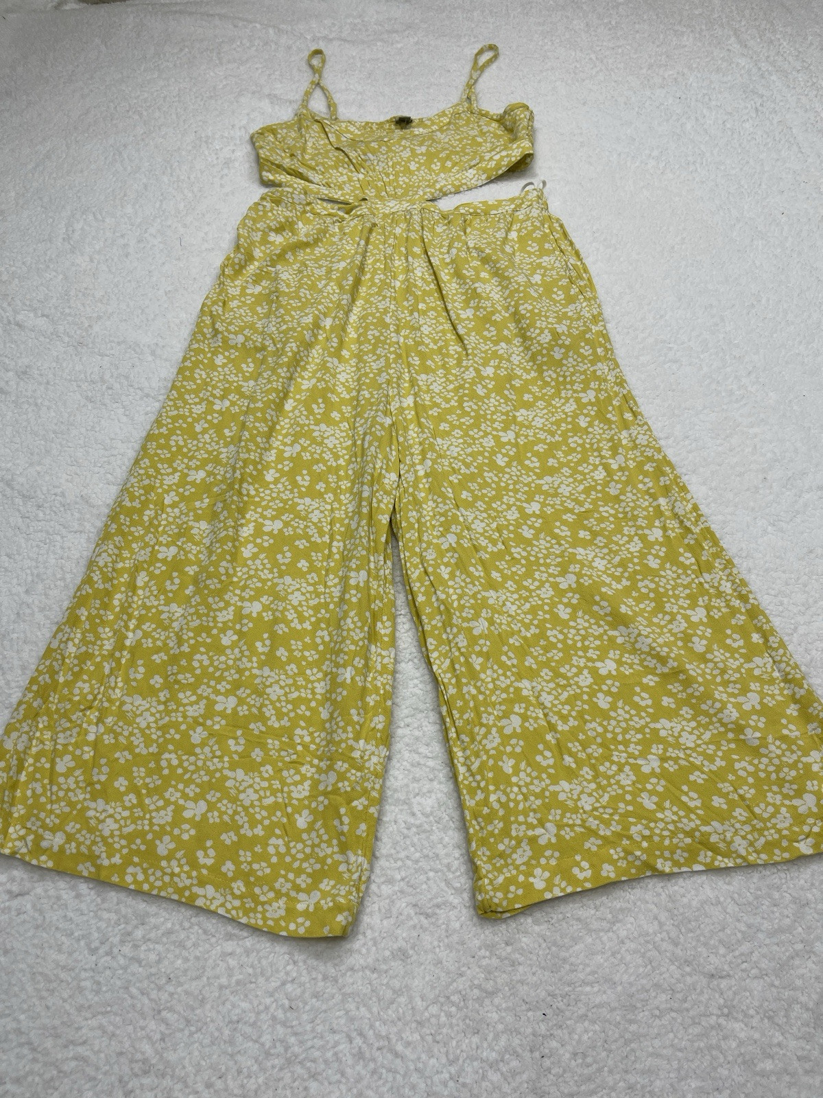Aerie Jumpsuit Women Floral Wide Leg Strappy Boho Retro Vacay Size Large