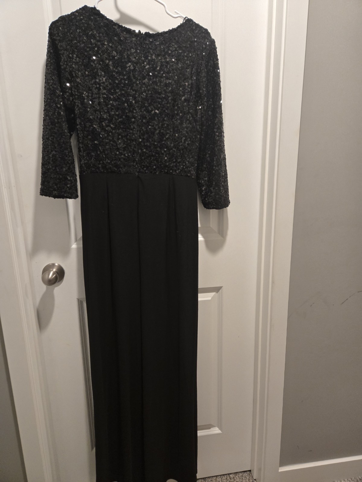 Adrianna Papell Womens Sequin Faux Wrap Wide Leg Jumpsuit 8