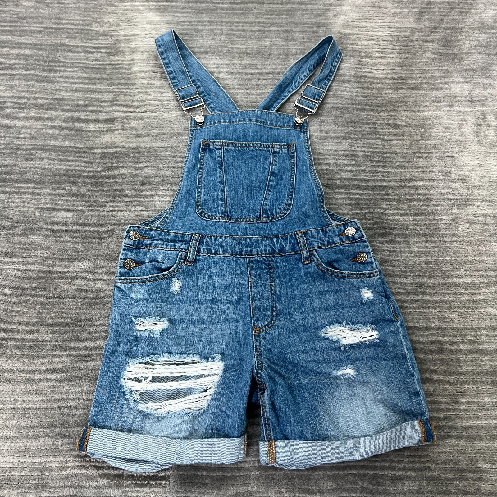 Cello Overalls Size M Womens Jeans Short Straps Stretch Blue Denim Medium