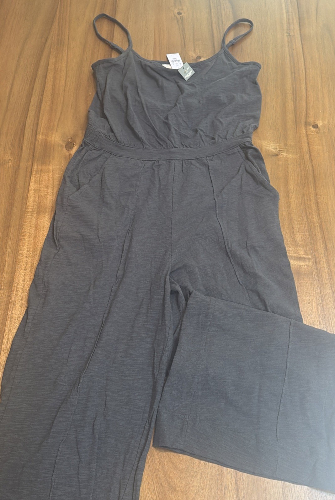 Upwest Charcoal Gray Wide-leg Slub-Knit Jumpsuit Sz Medium NWT