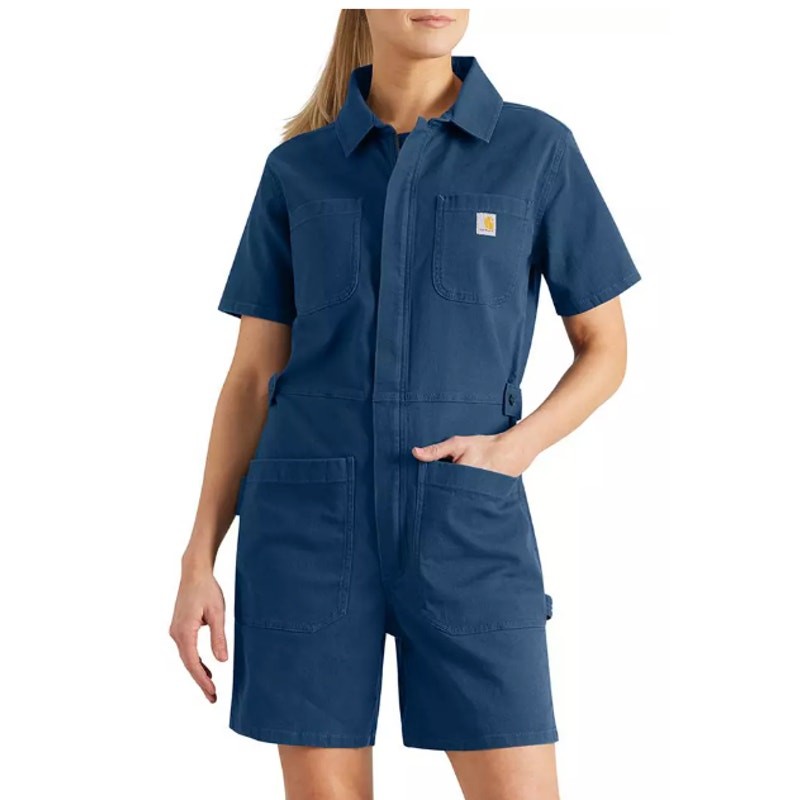 Carhartt Women’s TENCEL Fiber Series Relaxed Fit Twill Short-Sleeve Shortall Med