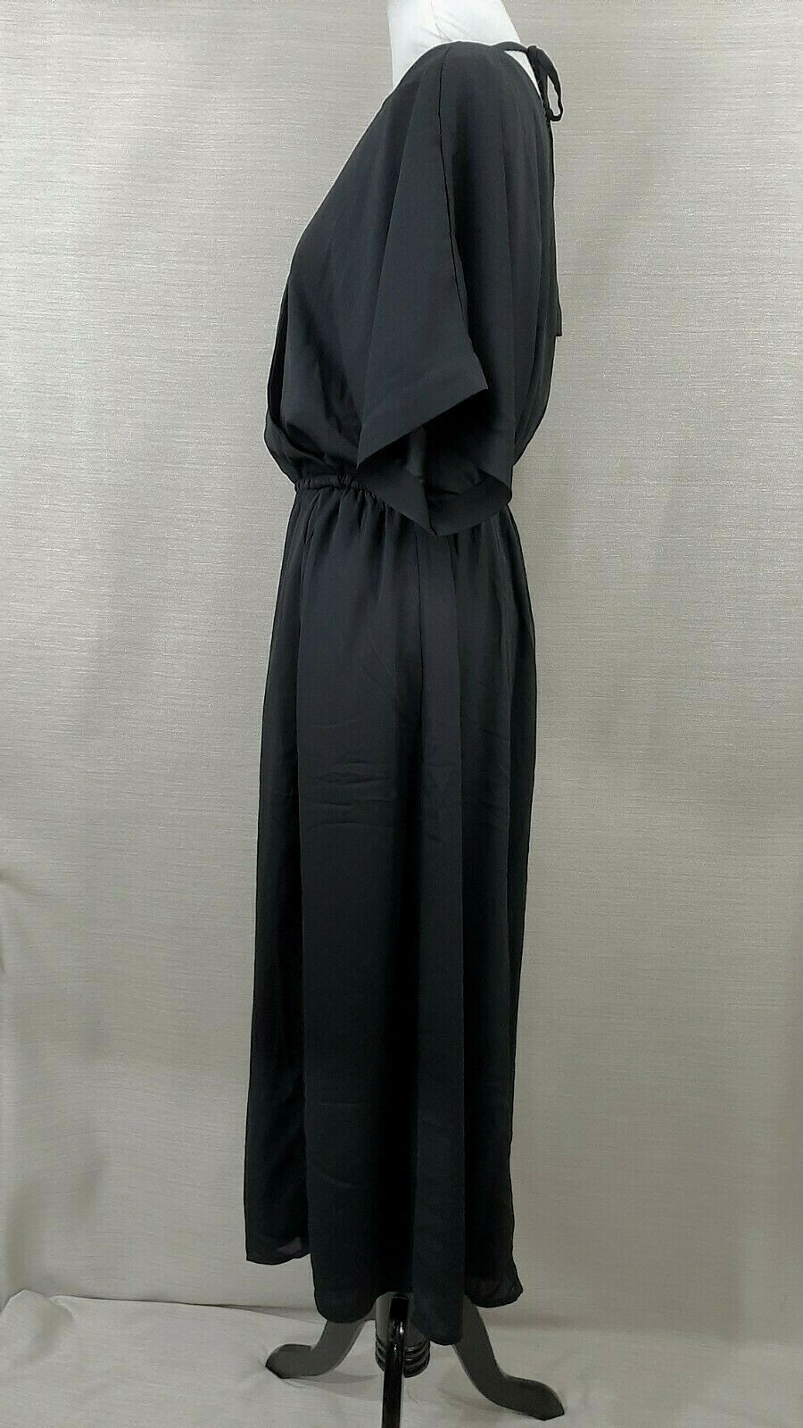 Modcloth Arrive and Thrive Wide-Leg Jumpsuit Black XS Pockets Tie Back $89 NWT