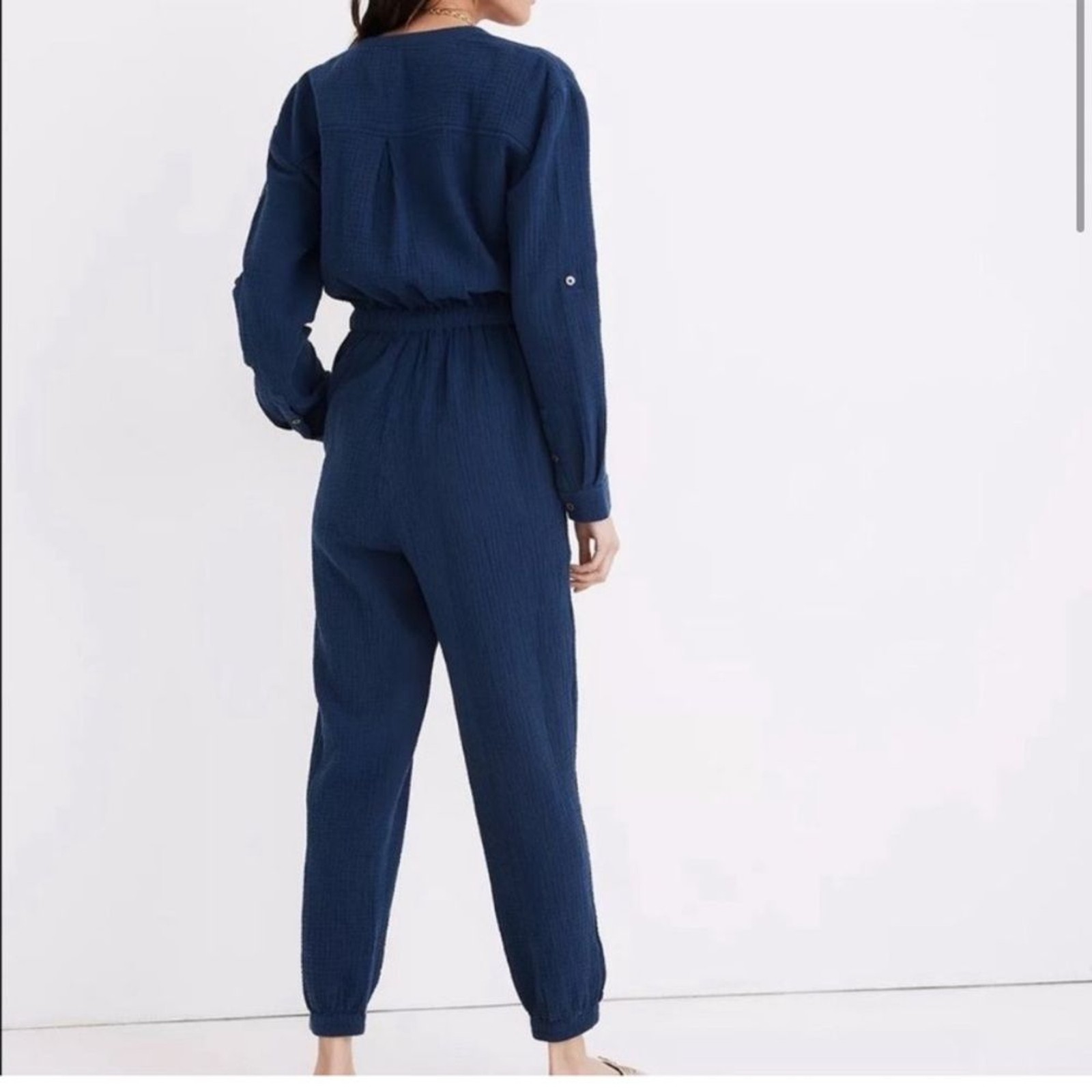 MADEWELL Lightspun Tapered-Leg Jumpsuit XS 0 Gauze Cotton Utility Cargo Coverall