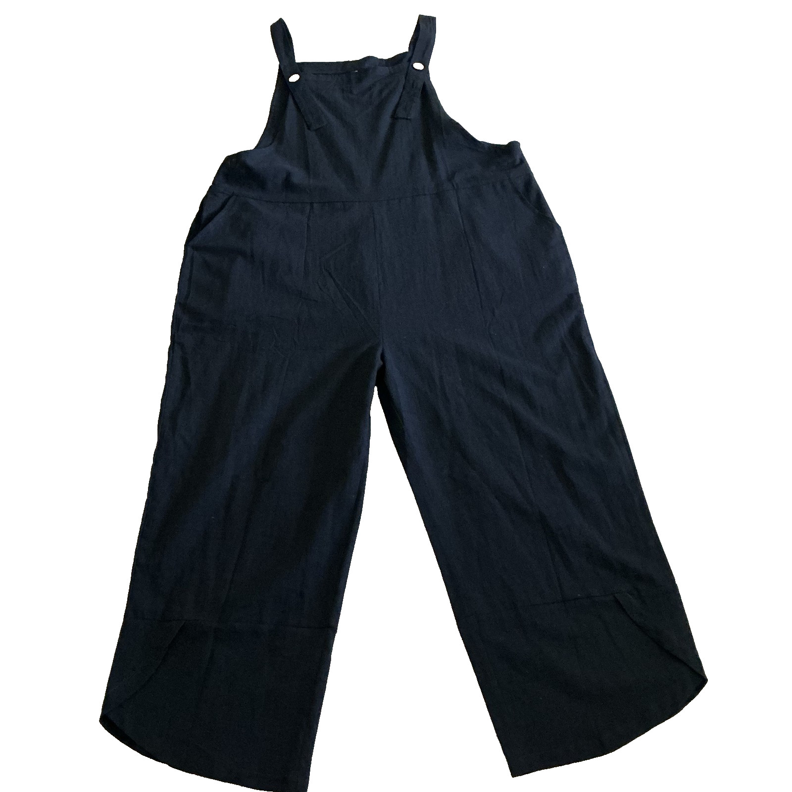 Fashion Women’s Overalls Tulip Hem XL adjustable button straps Navy Blue