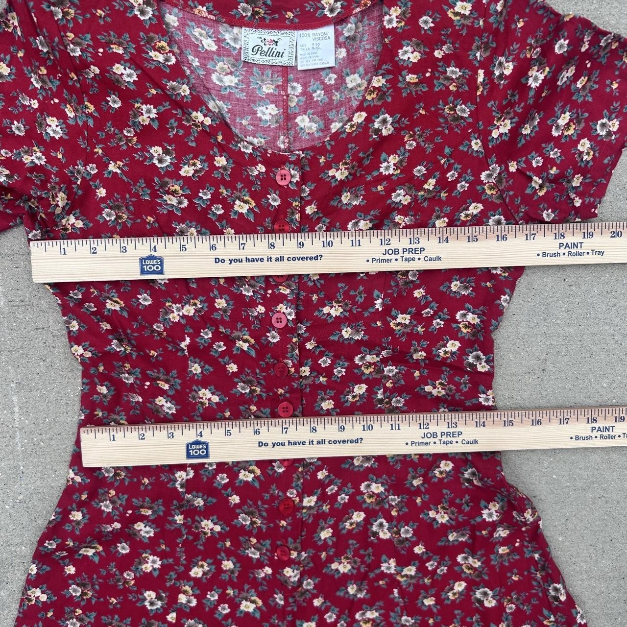Vintage 80s 90s Rayon Pellini maroon red floral print jumper
