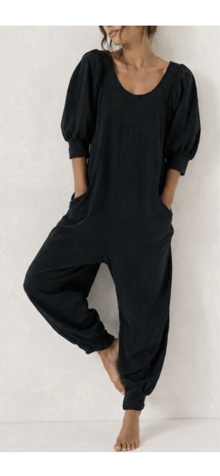NEW! Free People Beach XS Jackie Black V-Back Jumpsuit
