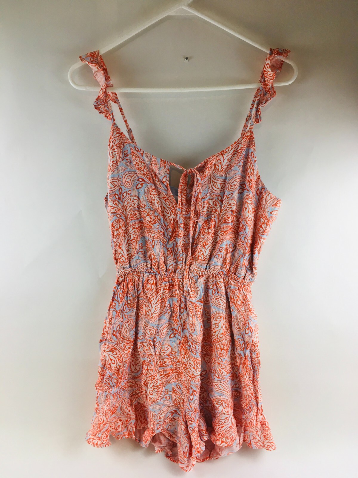 Cupcakes & Cashmere Romper Size S Floral Paisley Ruffle Sleeve Elastic Waist NWT