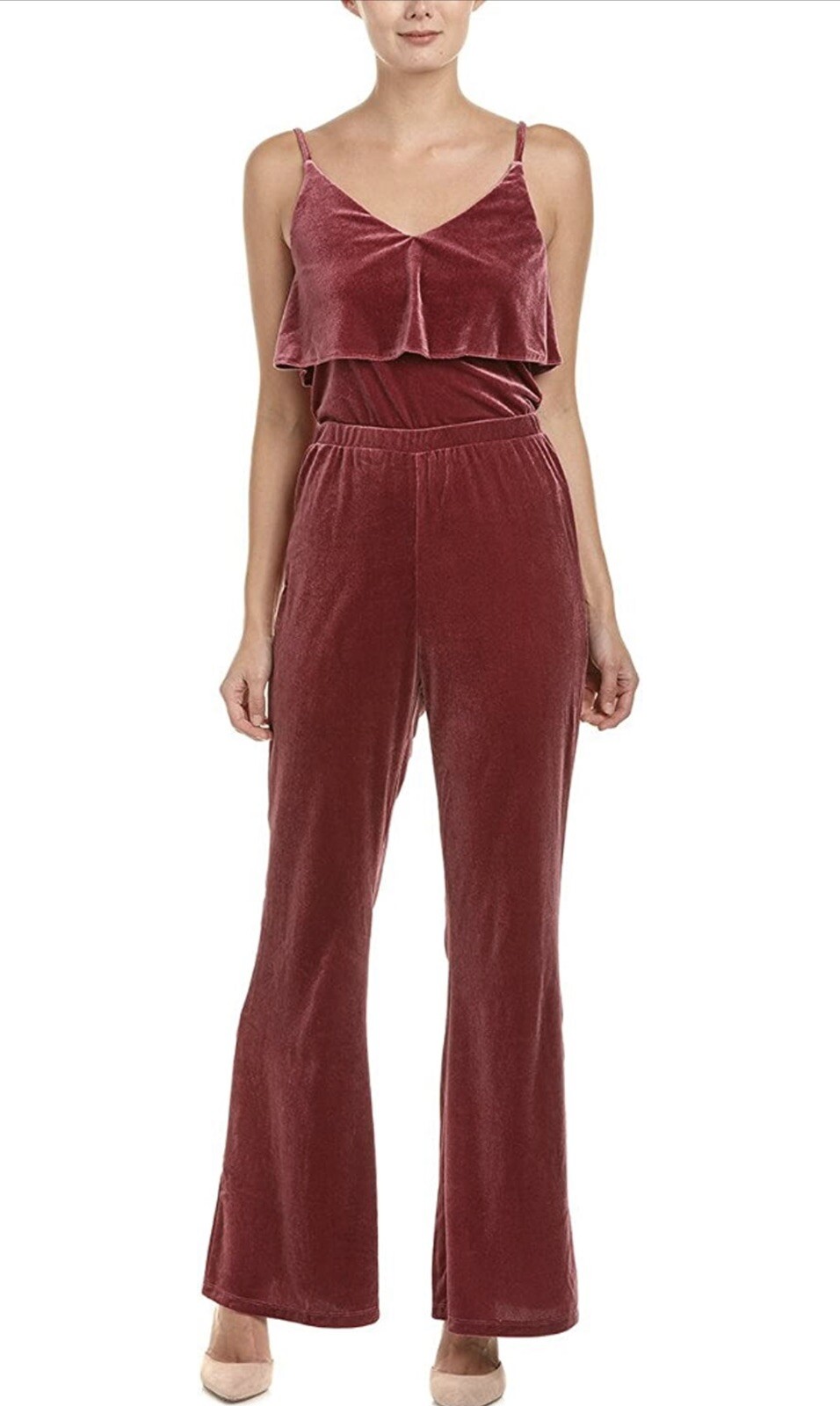 Revolve Jack By BB Dakota Holiday Velvet Stretchy Jumpsuit, Size XS