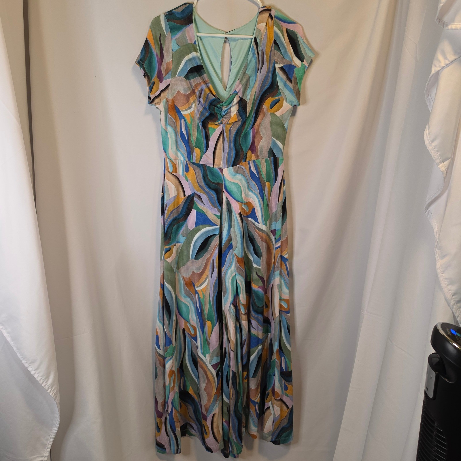 Soft Surroundings Jumpsuit Small Multicolor Abstract Swirl Boho Artsy 2DC76