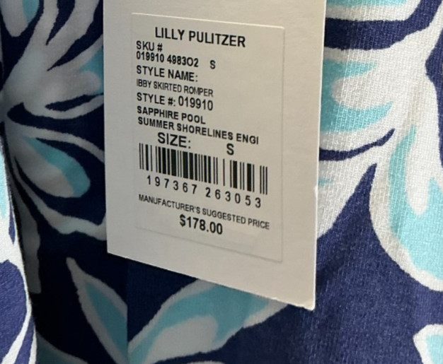 Lilly Pulitzer Ibby Women’s Size S Sapphire Pool Skirted Romper NWT