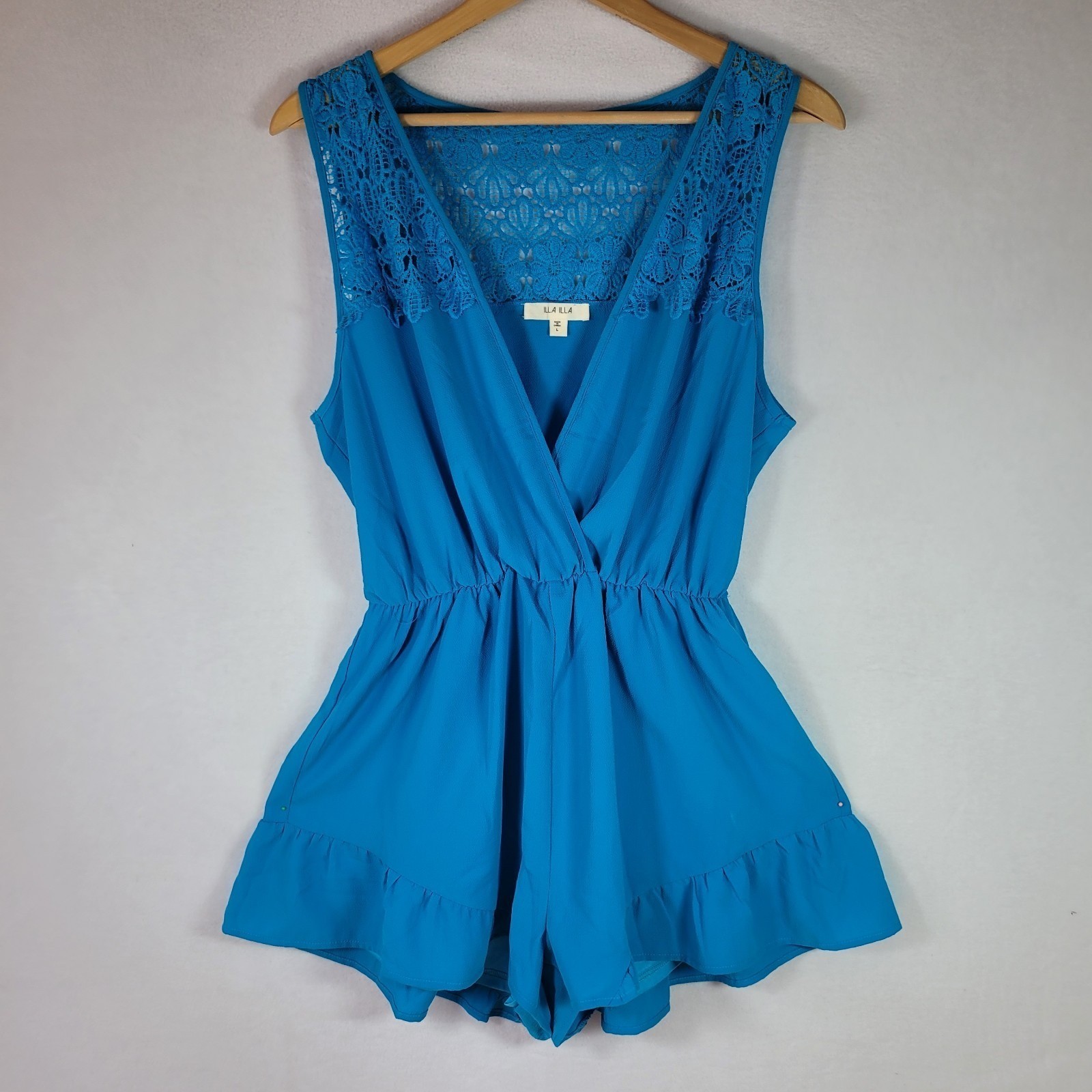 Illa Illa Short Romper Womens High Elastic Waist Wide Lined Leg Sleeveless