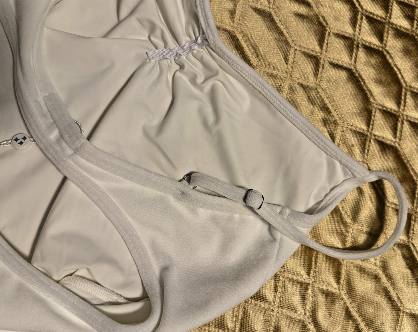 NWT Frankies Bikinis Meechie Terry Cutout Activewear Romper in Snow – size L