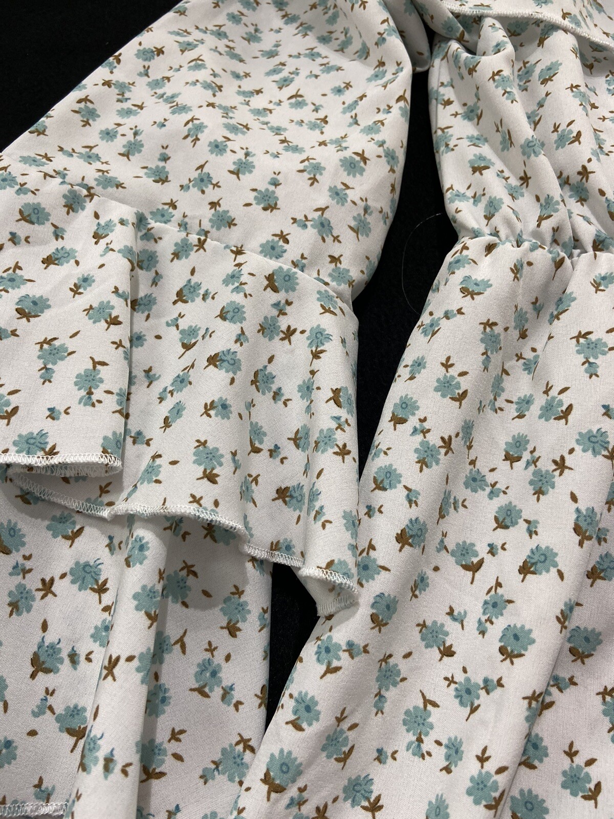 Romwe Romper Size L Shirred Neckline 3/4 Ruffled Tiered Empire Elastic Waist