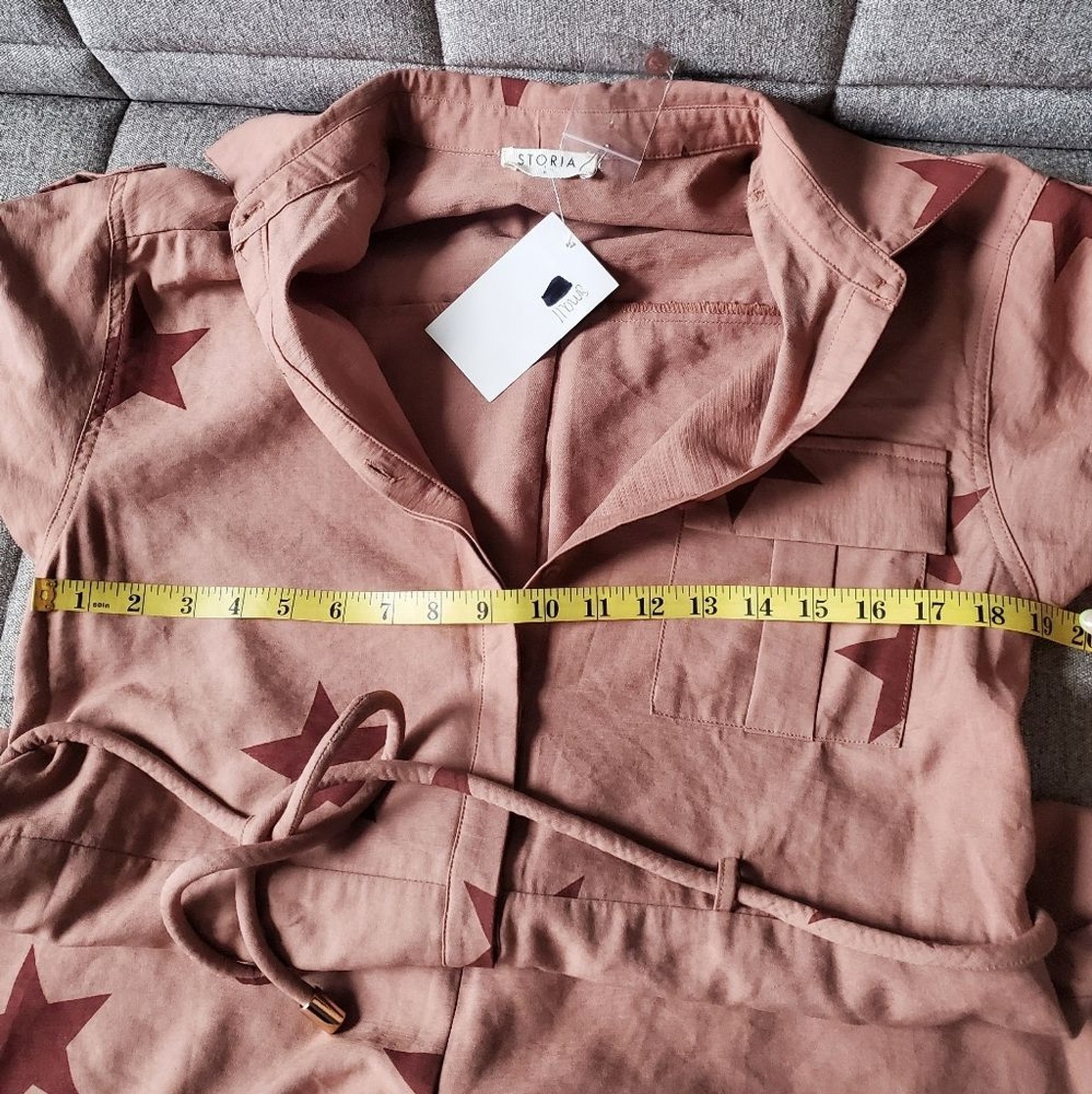 Storia Mauve Star Romper Size S Dusty Rose / Maroon