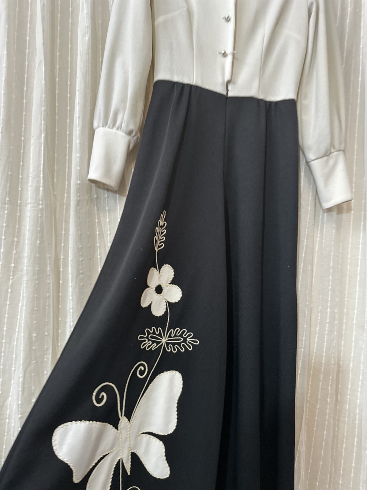 Black And White Vintage 60’s Butterfly Wide Leg Jumpsuit Women’s Small