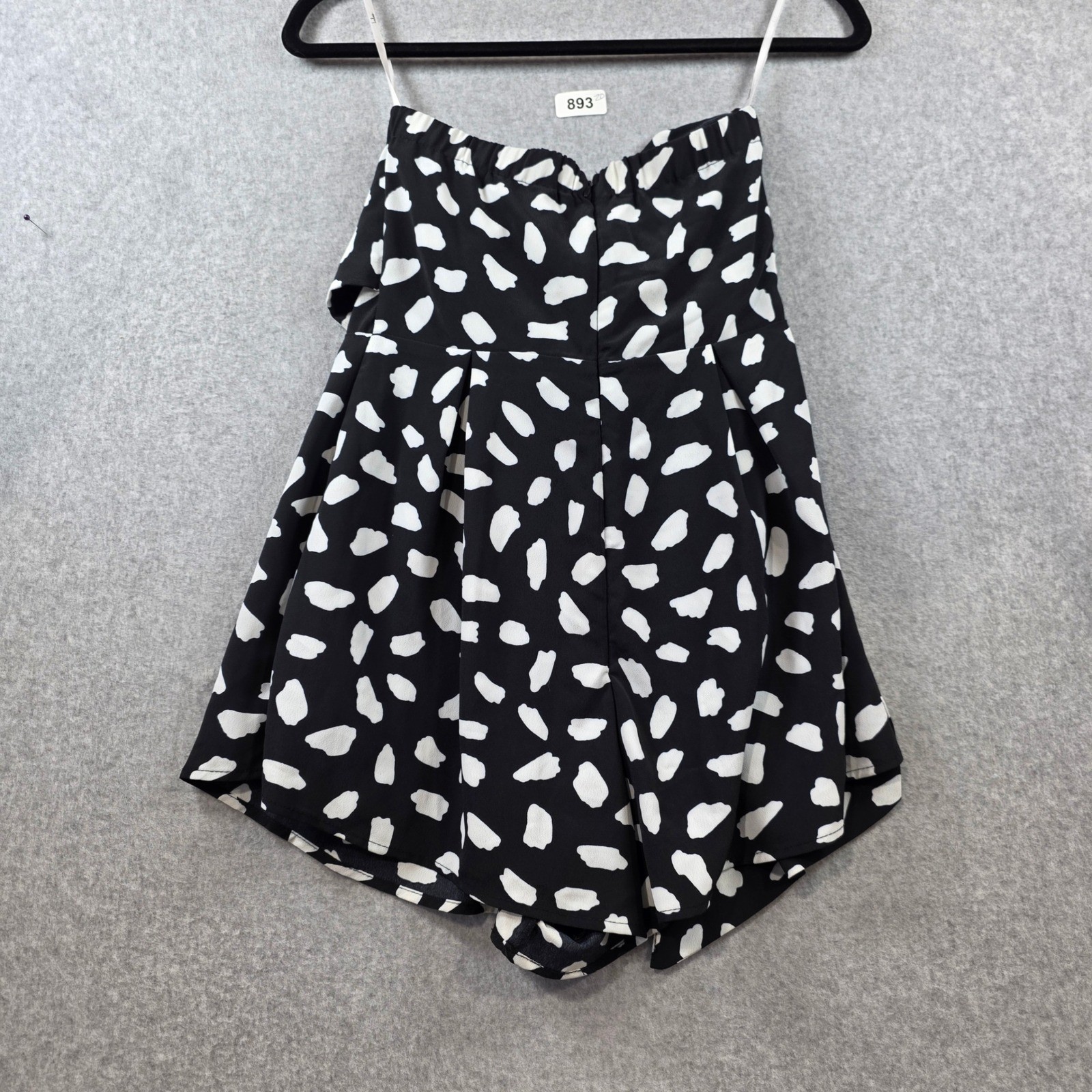 Lulus Black White Abstract Print Strapless Skort Romper Small