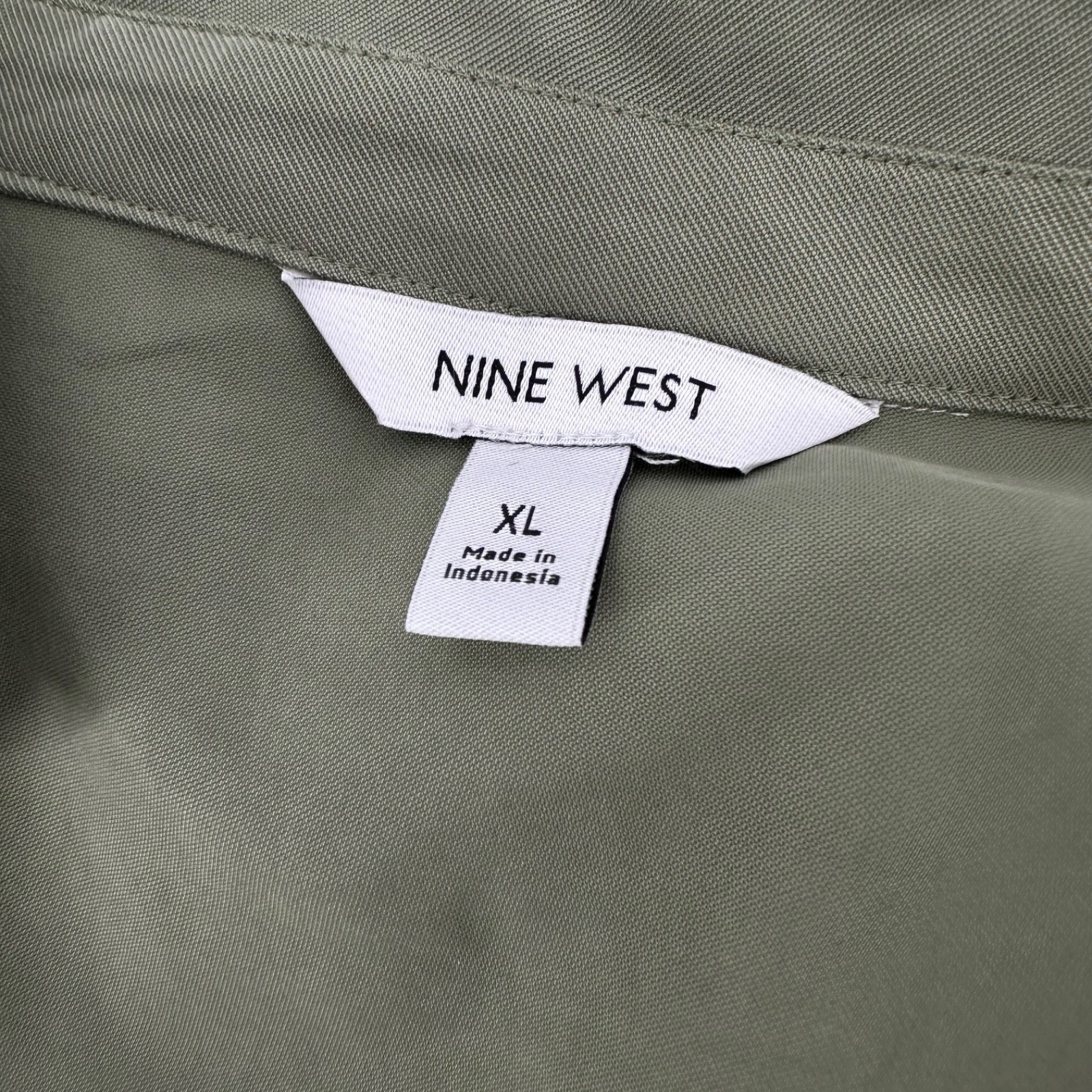 Nine West Utility Jumpsuit XL Women’s Olive Green Belted NWT