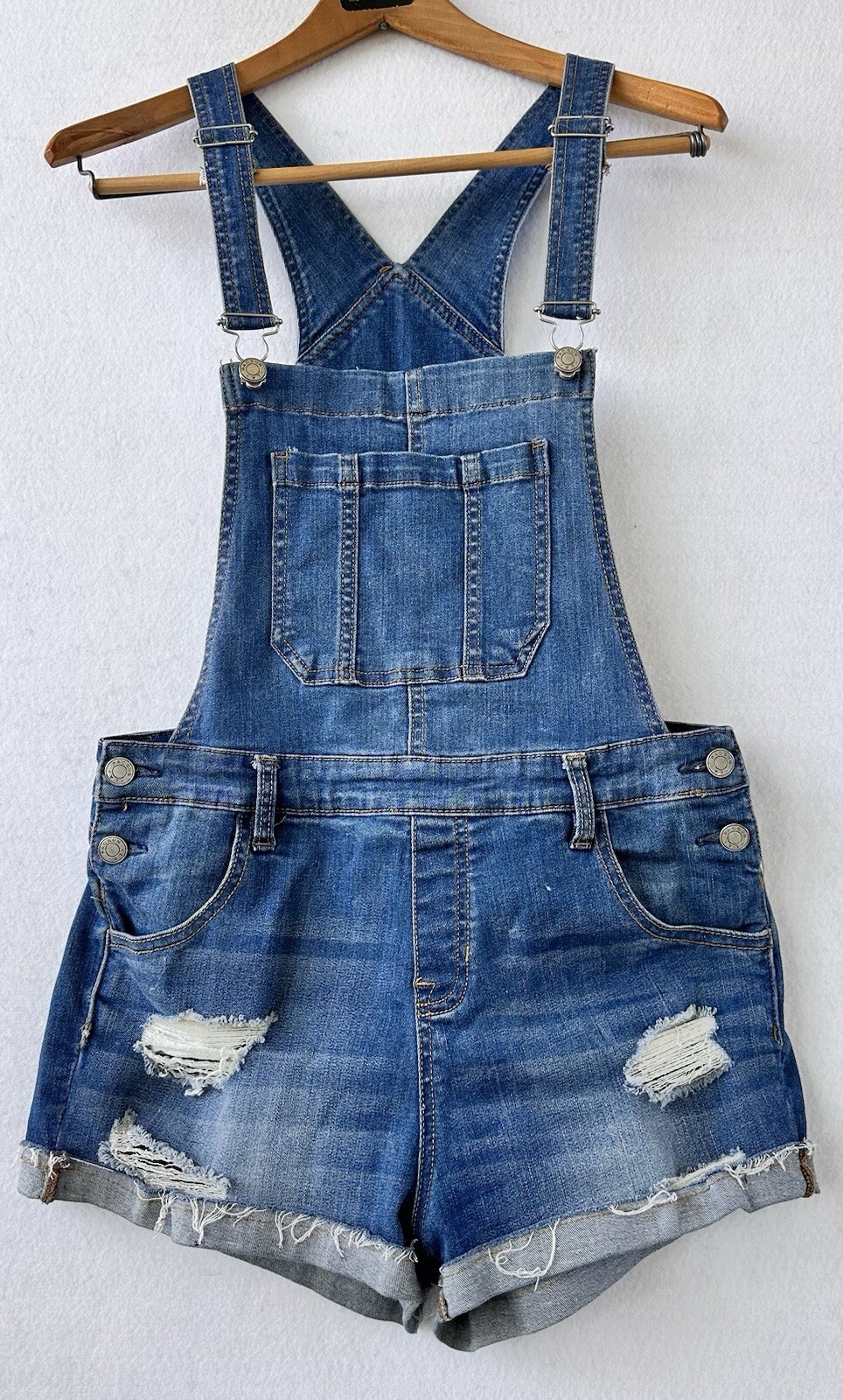 PacSun Shortalls Denim Bib Bohemian y2k Women’s 28 Small Country Chic