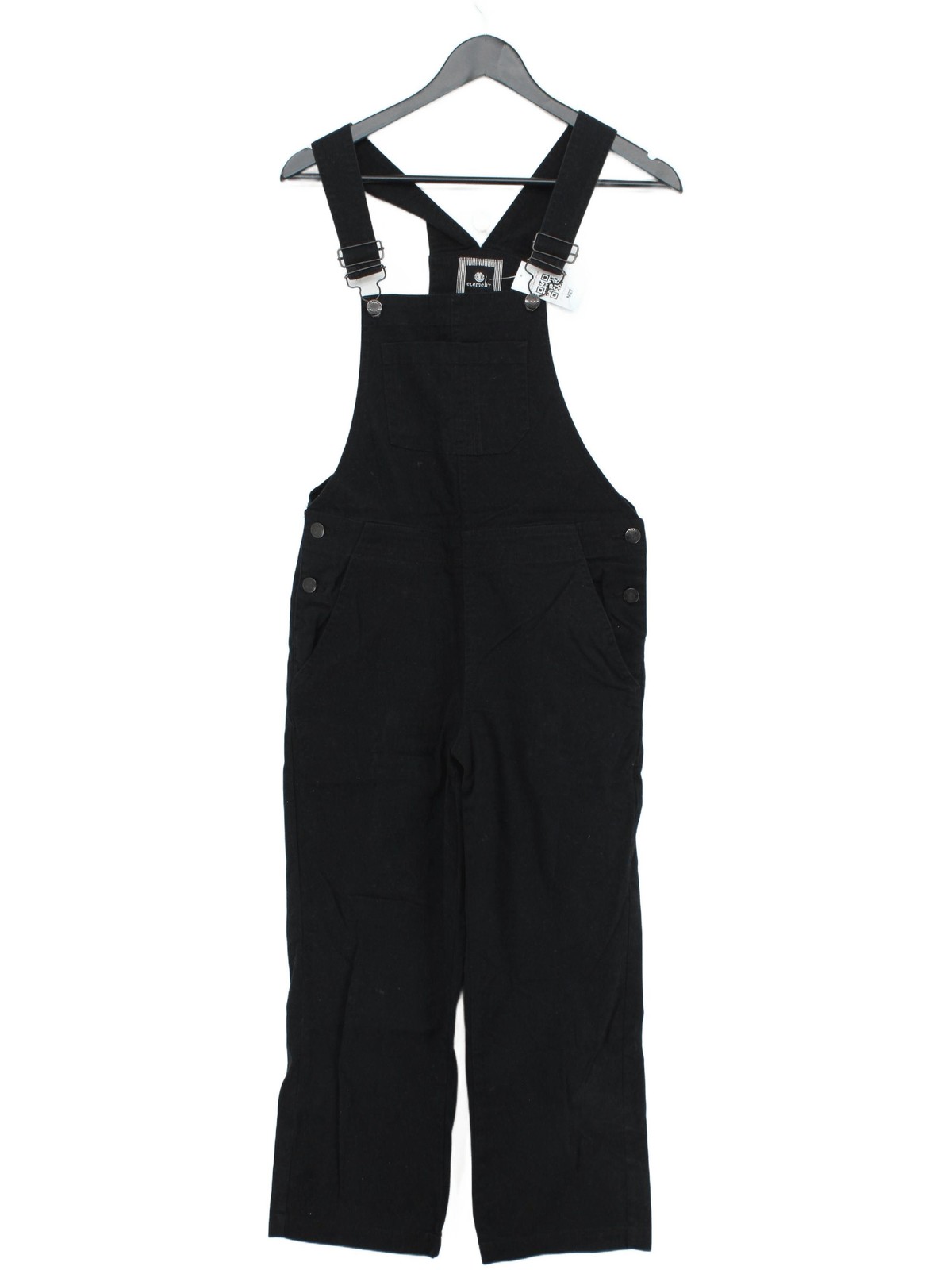 Element Women’s Jumpsuit XXS Black Cotton with Elastane Wide-Leg Jumpsuit