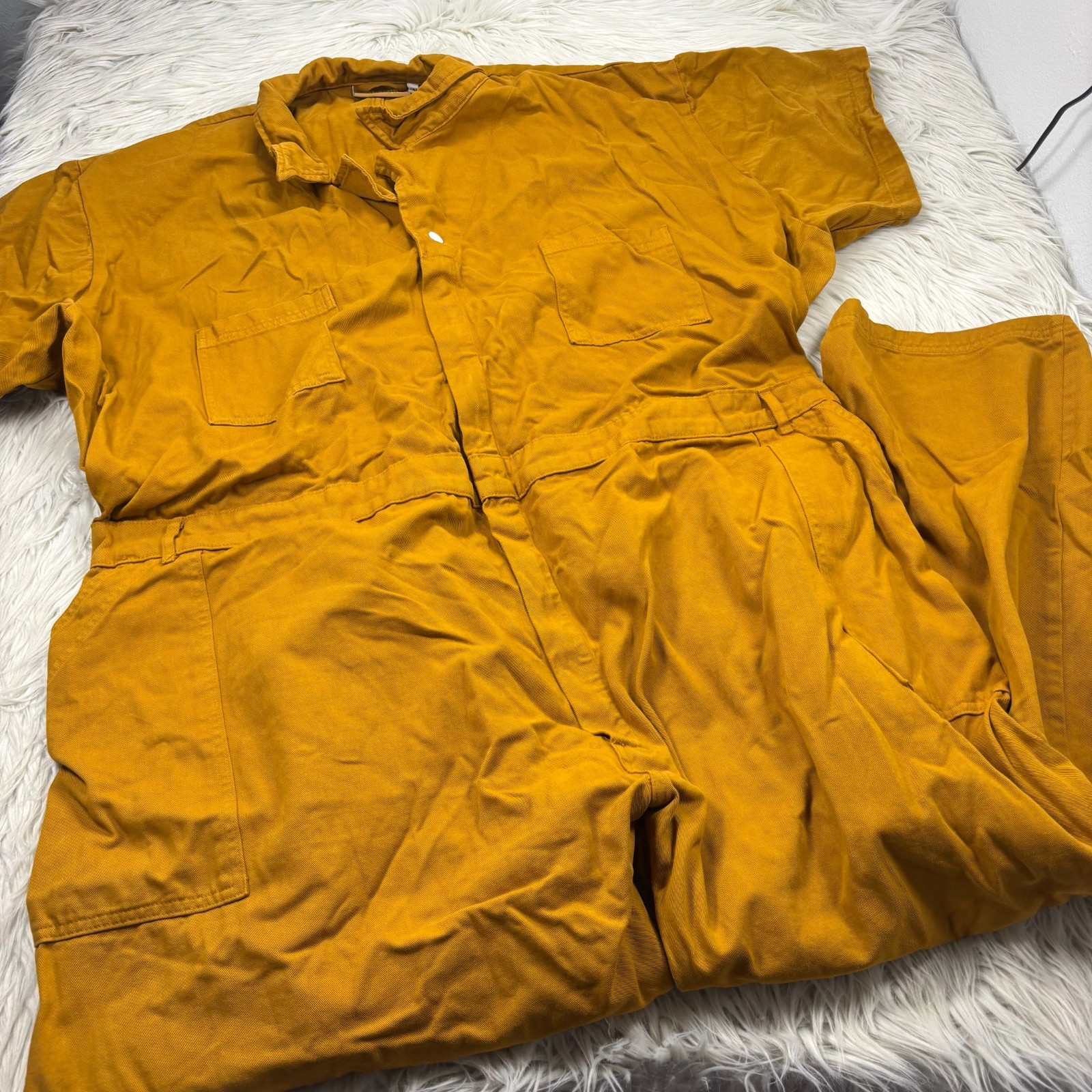 Big Bud Press Women’s 5XL Ochre Short Sleeve Jumpsuit Twill Workwear Utility