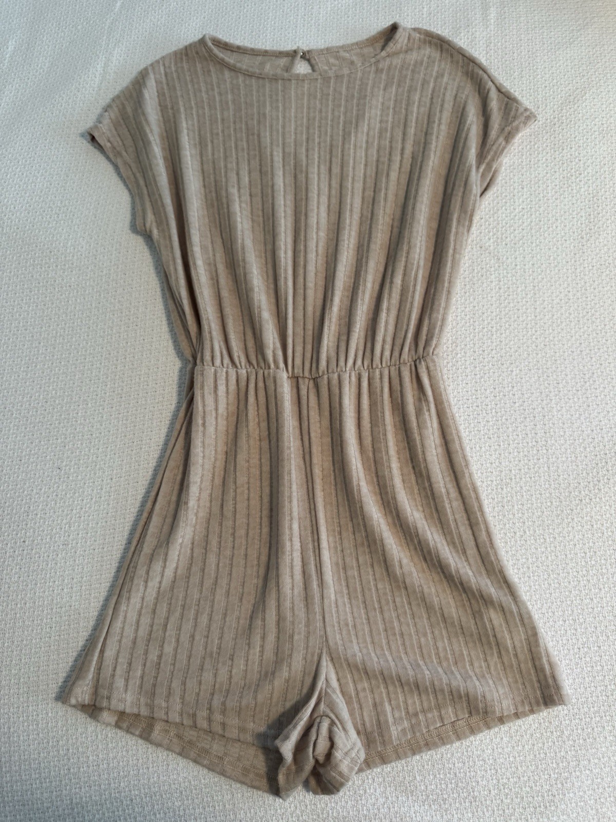 Tan Romper Shorts with Keyhole Back Size XS