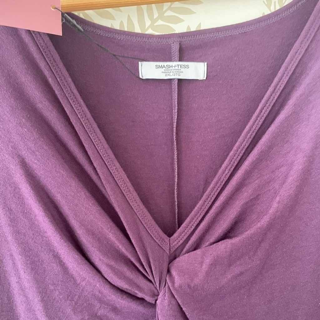 Smash + Tess Plum V-Neck Layla Twist Front Tie Romper size XXL NWT