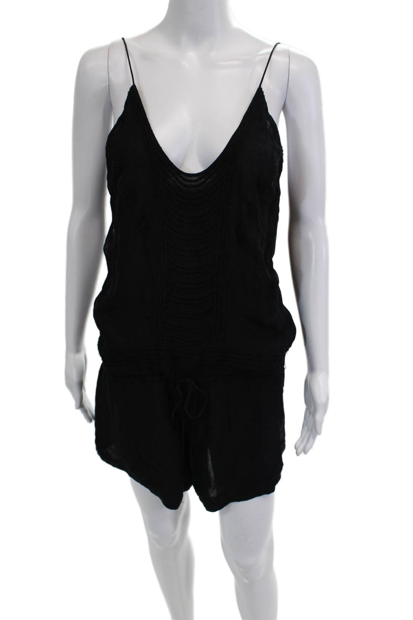 IRO Women Jumpsuit Sleeveless V Neck Black 100% Viscose Size M