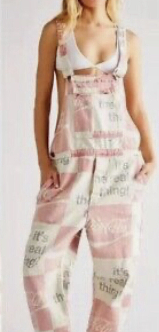 Urban Outfitters Rolla Coca Cola Printed Checkerboard Overall Red Ivory XXS NWT