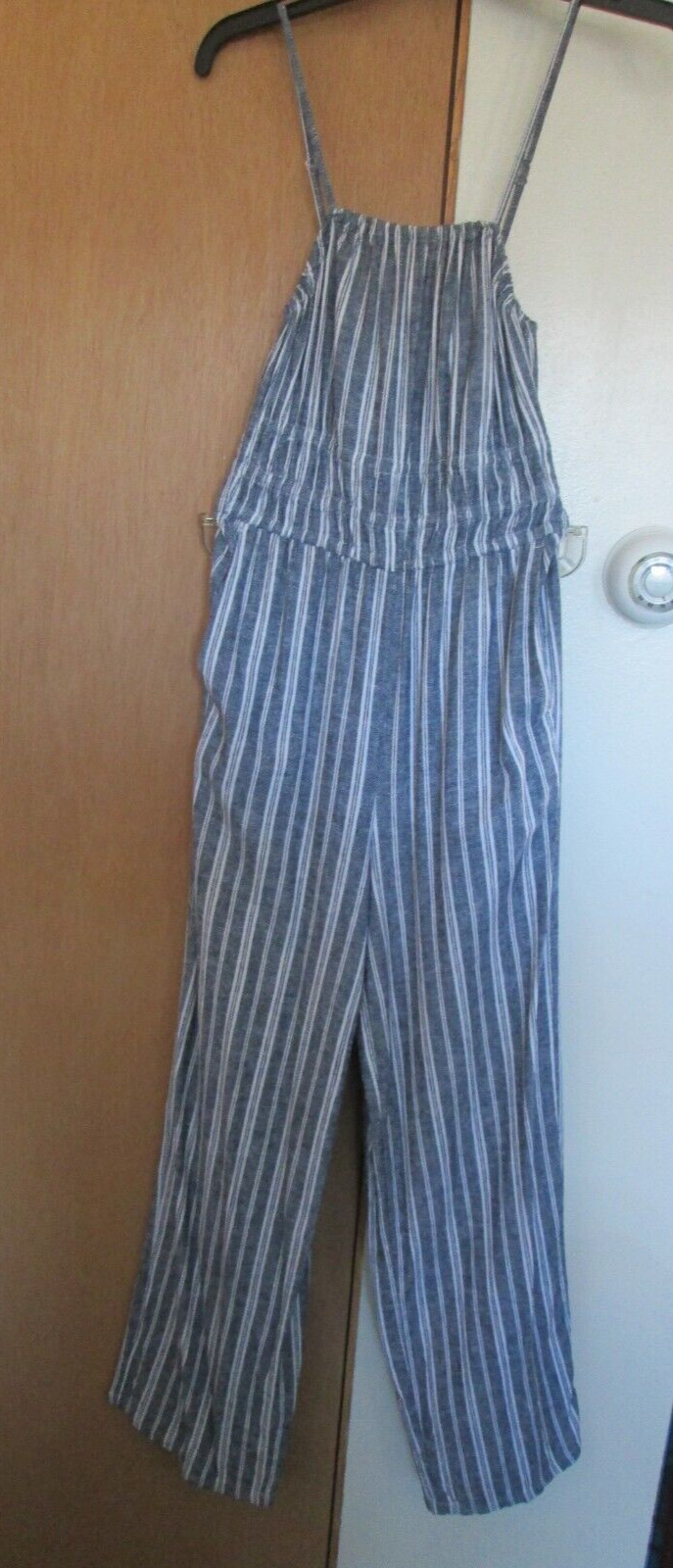 OLD NAVY Linen-Blend Cami Wide-Leg Smocked Waist Jumpsuit-Size XS TALL (29″ in)
