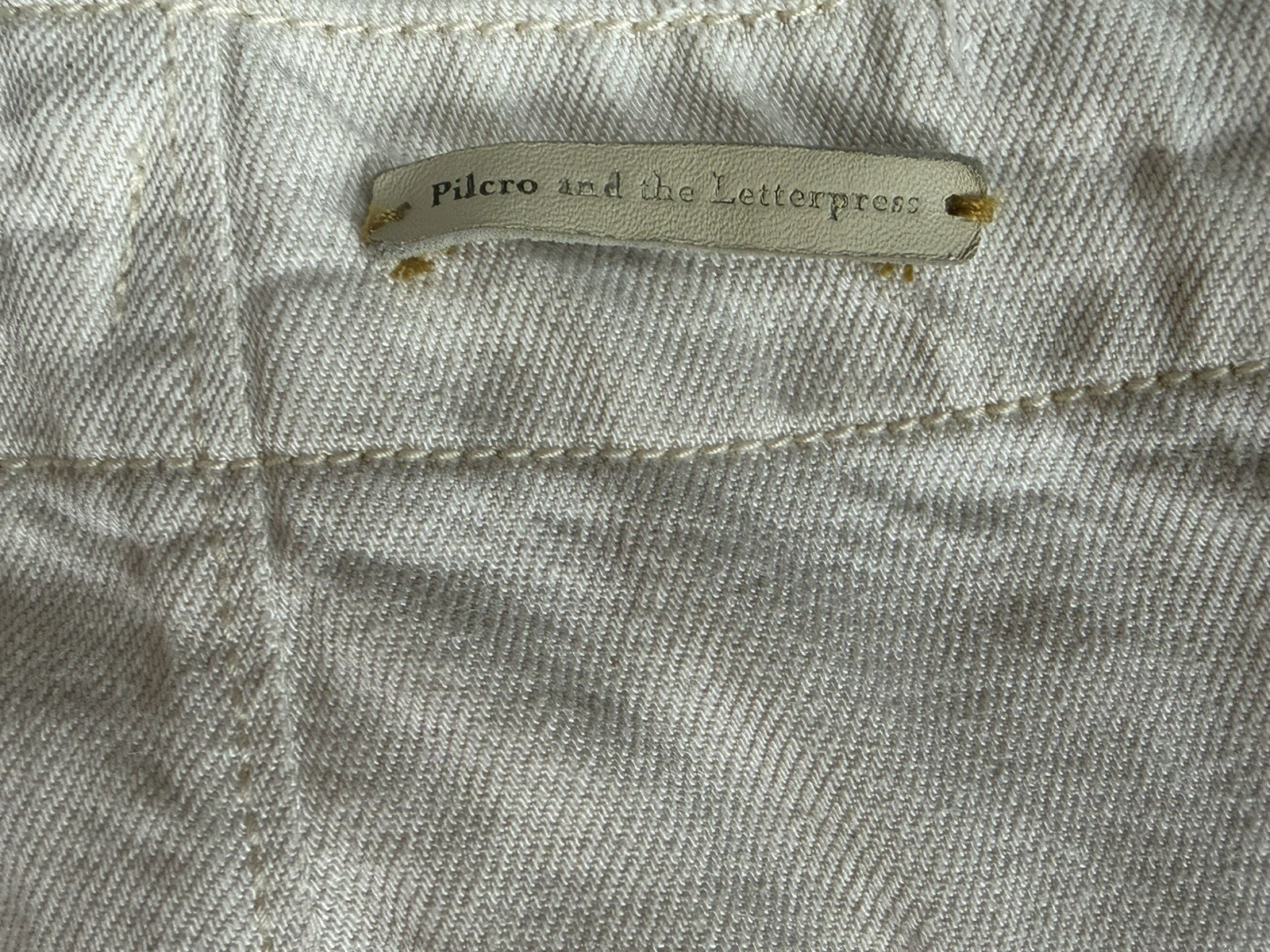 Anthropologie Pilcro Linen Blend White/Ivory Straight Leg Carpenter Overalls XS