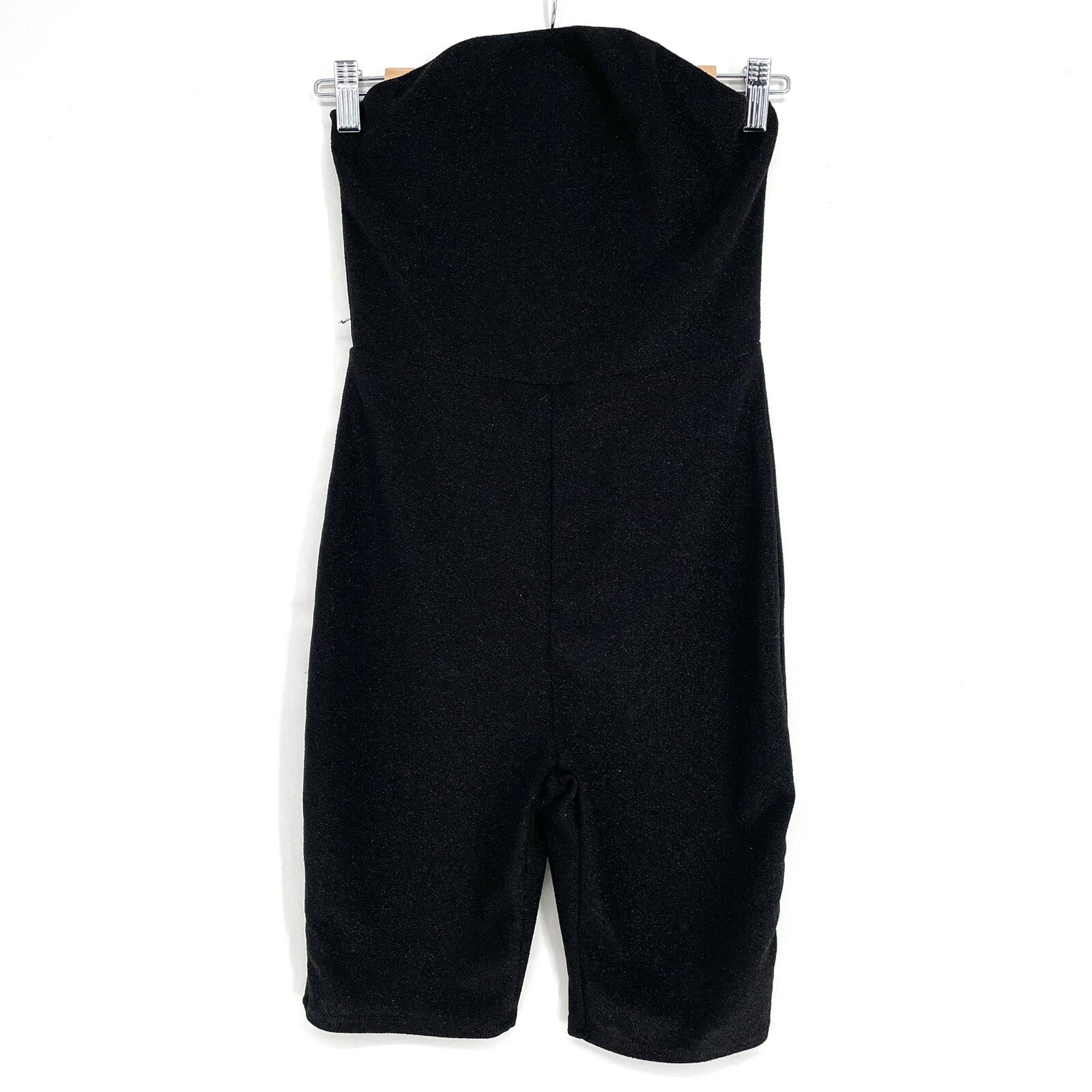 Vtg Y2K One Piece Romper Small Shimmery Black Shorty Bodysuit Charlotte Russe