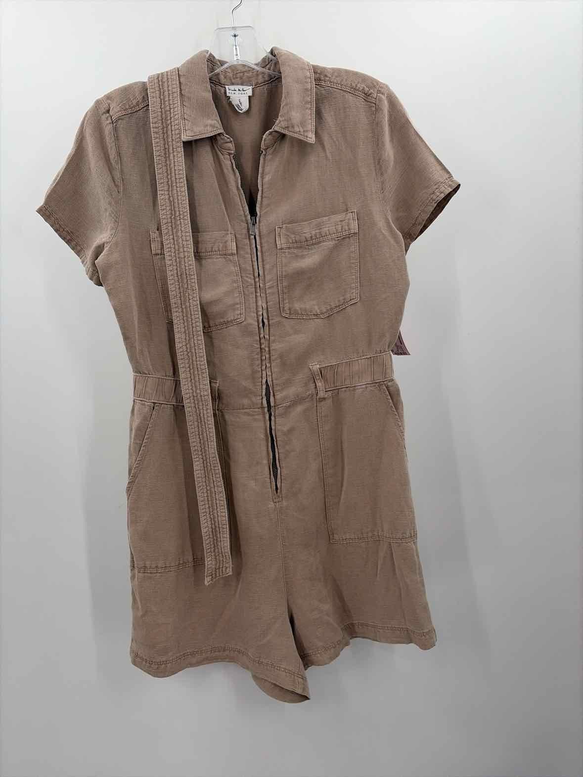 Pre-Owned Nicole Miller Tan Size 6 Short Sleeve Romper