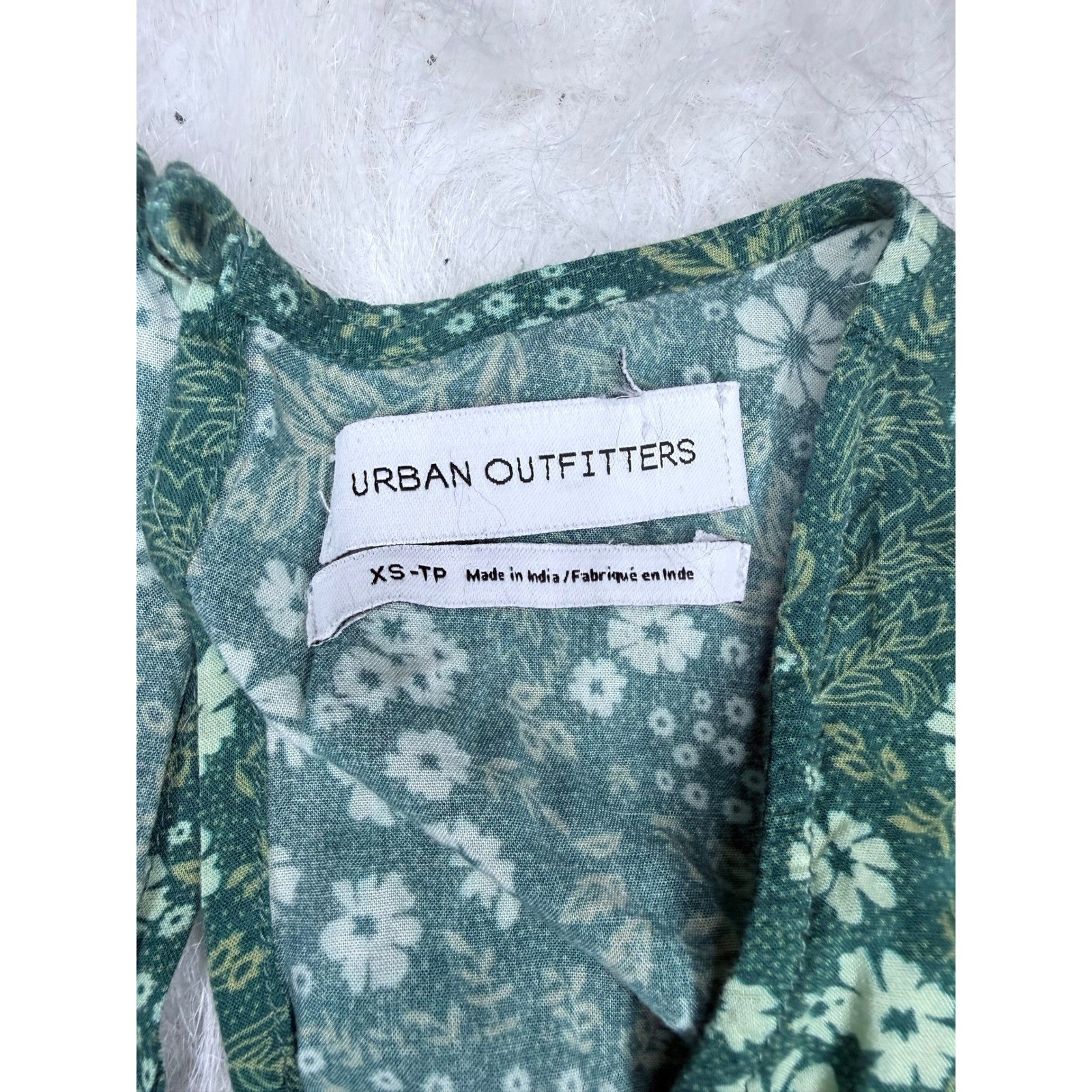 Urban Outfitters Green Floral Ruffle Hem Surplice Romper XS