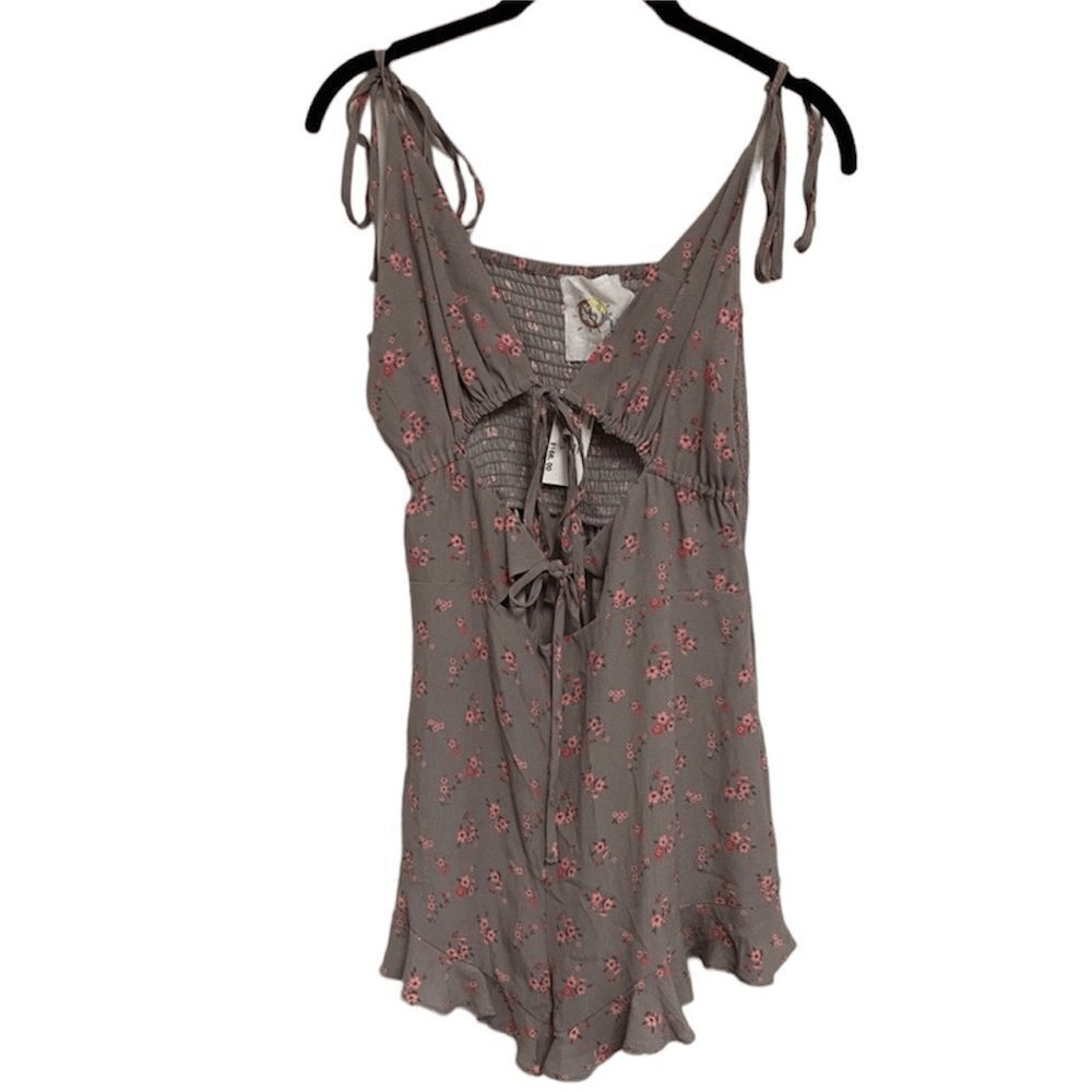 Blue Life Retro Romper Magenta Mini Floral Large