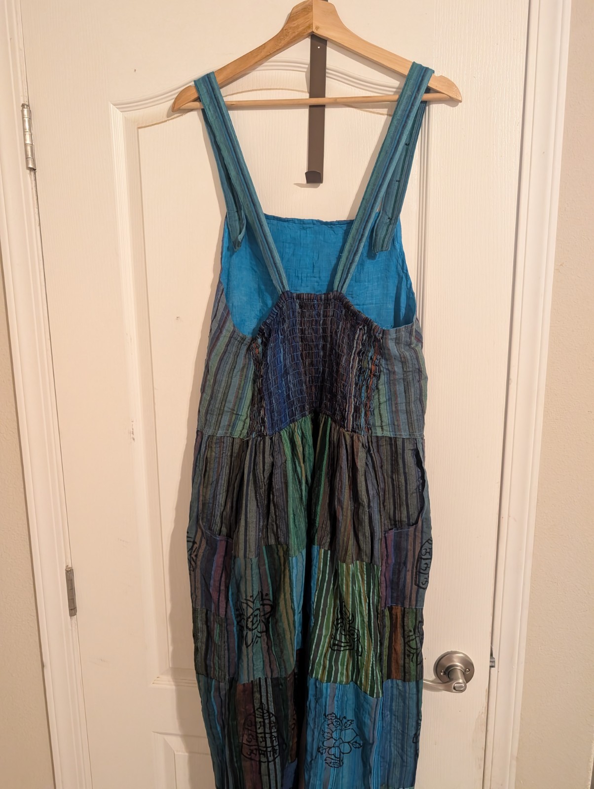 Vintage Ashley Taylor Patchwork Boho Overalls One Size New