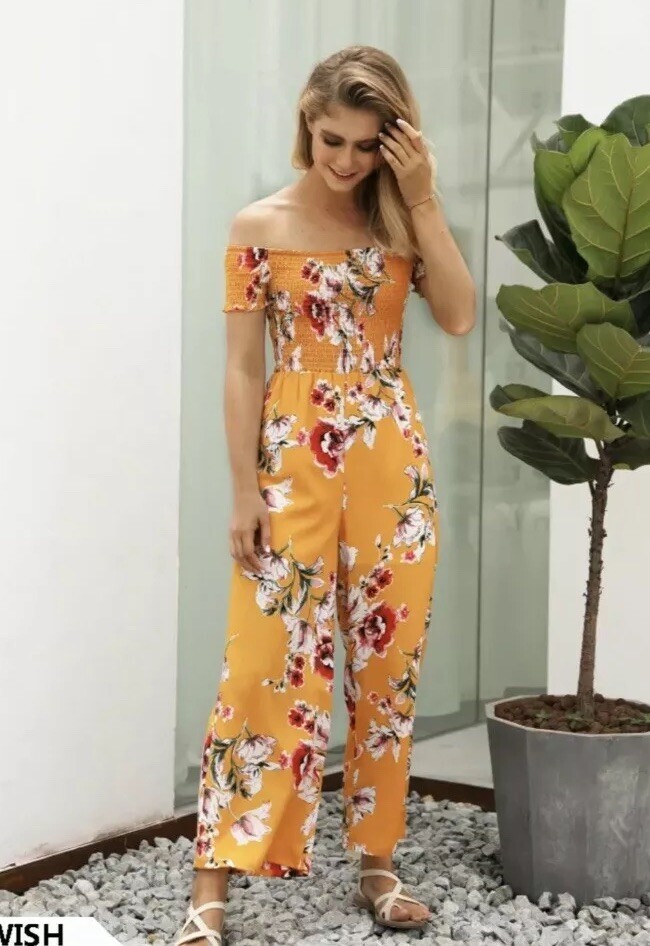 Ecowish Jumpsuit Womens Extra Large XL Off Shoulder Romper NWT NEW